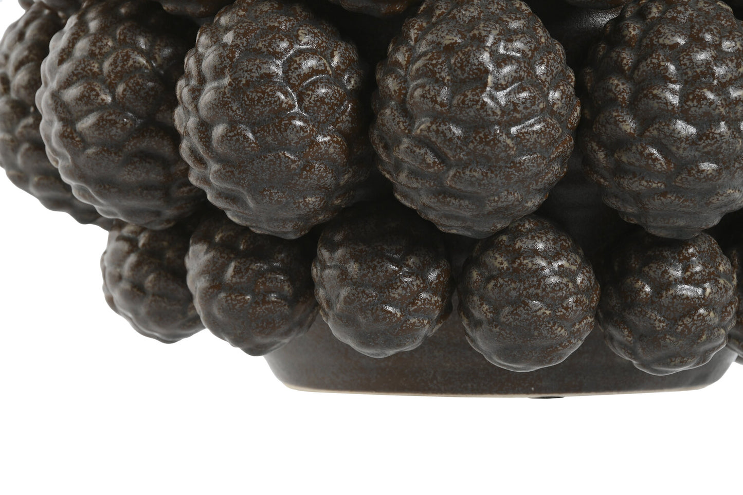 JARRON GRES 30X30X20 PIÑA MARRON