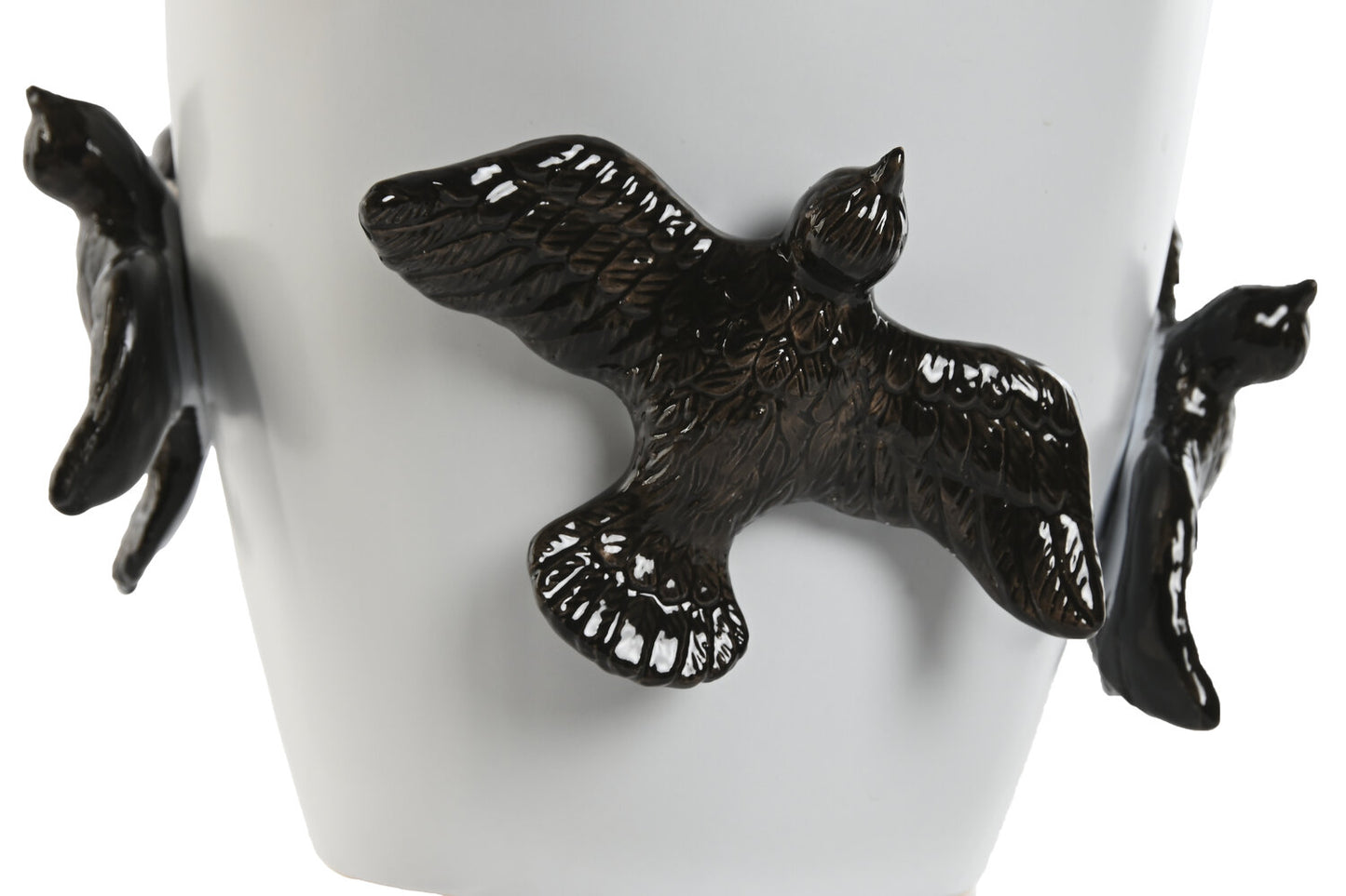 JARRON GRES 27X27X29:5 PAJARO BLANCO