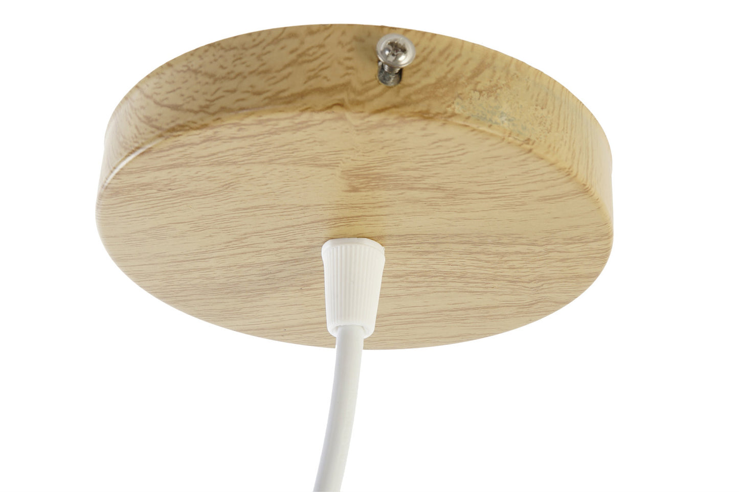 LAMPARA TECHO BAMBU POLIESTER 40X40X52 BLANCO