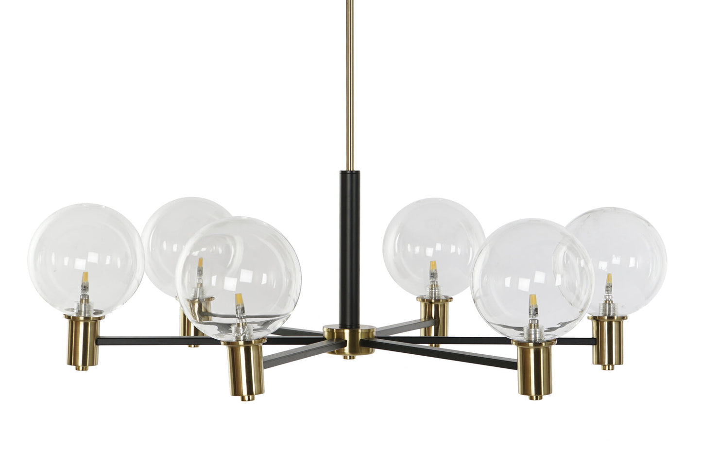 LAMPARA TECHO METAL CRISTAL 83X83X128 BOLAS NEGRO