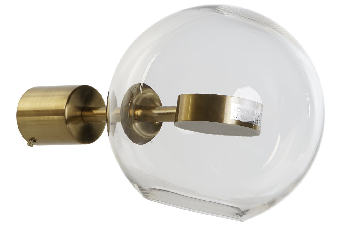 LAMPARA APLIQUE CRISTAL METAL 20X25X20 BOLA DORADO