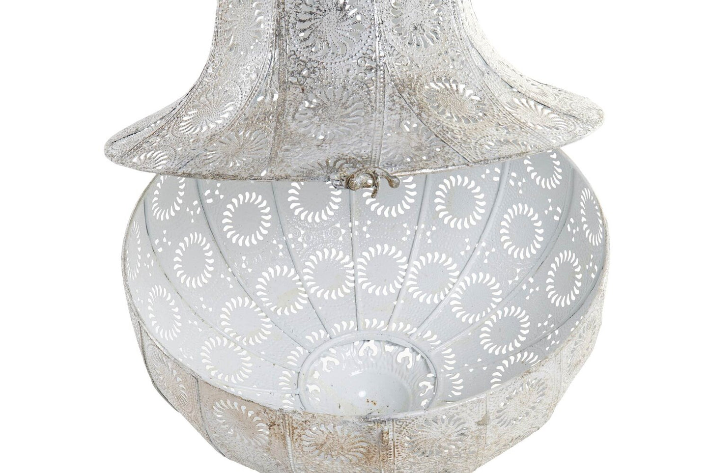 LAMPARA TECHO METAL 34X55 ETNICA BLANCO