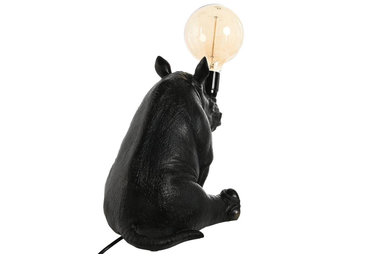 LAMPARA SOBREMESA RESINA 35X21:7X29 RINO NEGRO