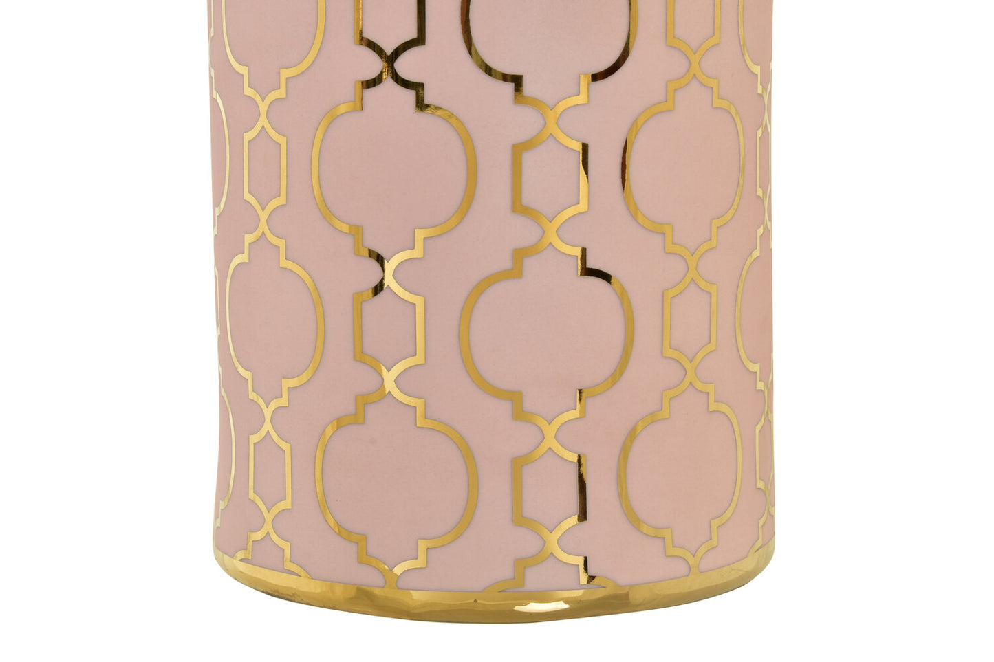 JARRON PORCELANA 13:5X13:5X36 CROMADO ROSA