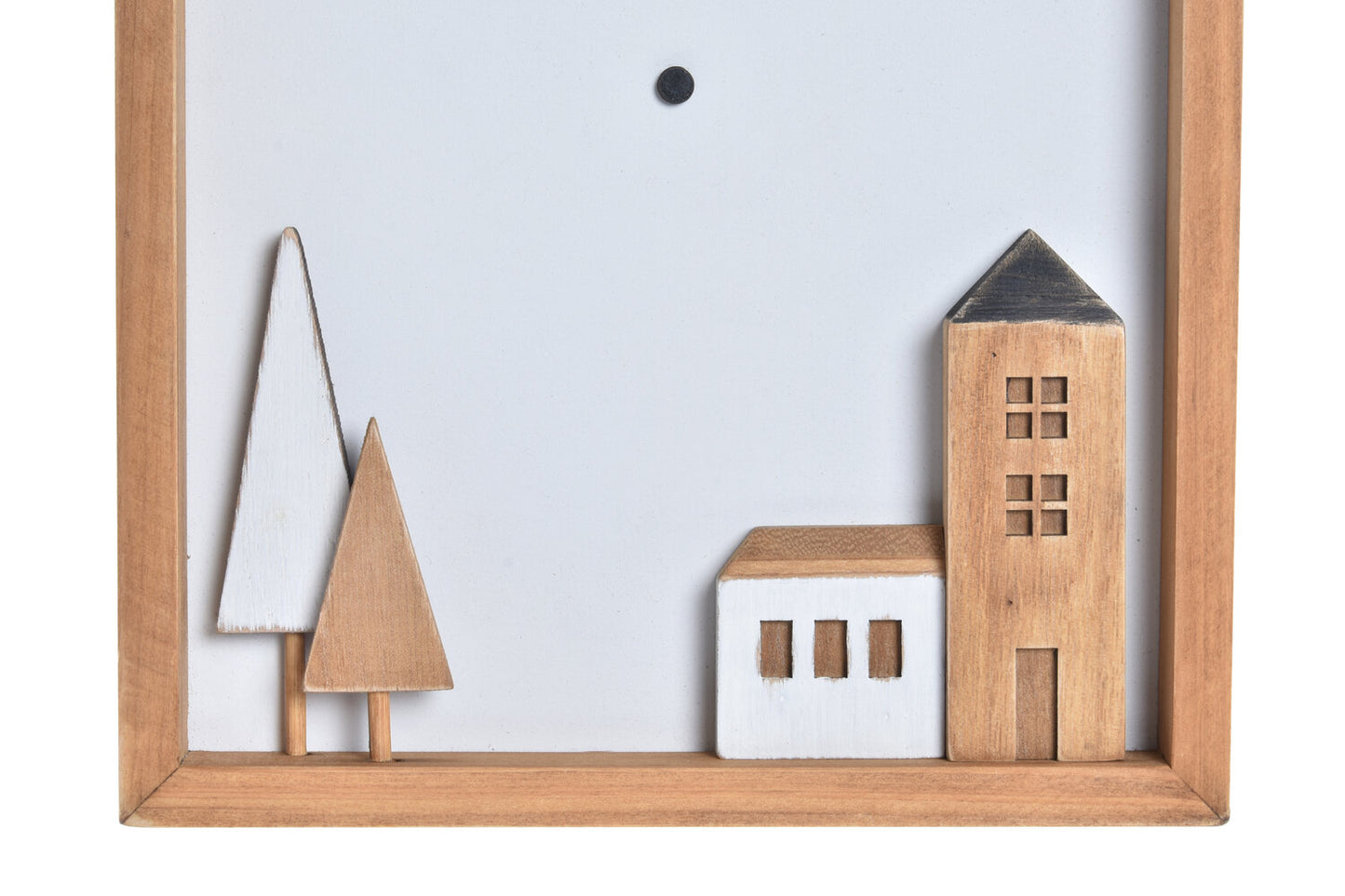 RELOJ PARED MADERA 20X4X30 CASAS BLANCO