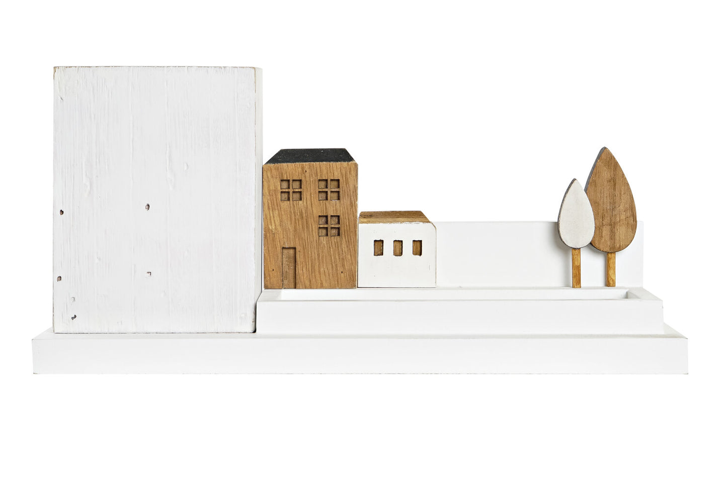 CUBILETE MADERA 28X11X14 CASAS BLANCO