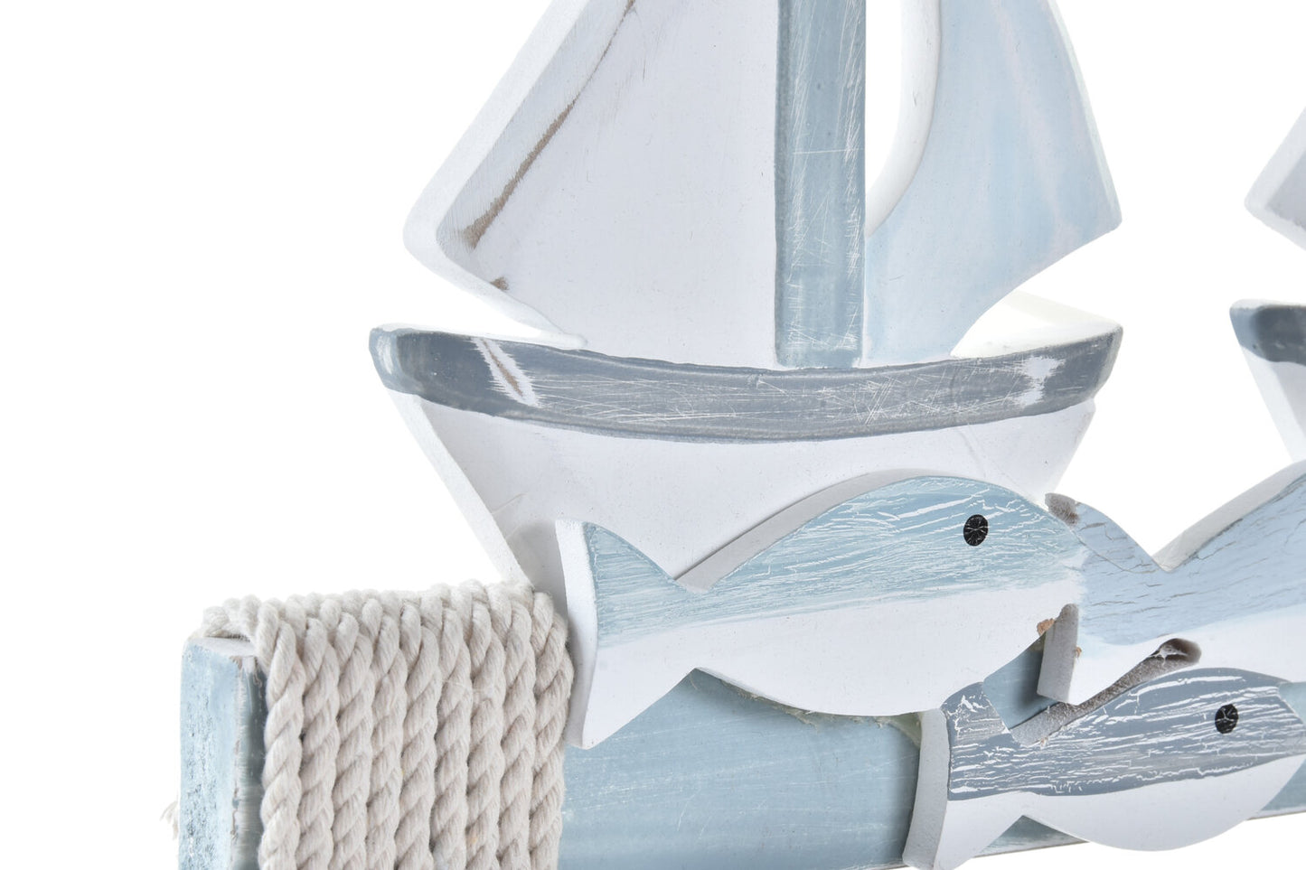 PERCHERO PARED MADERA METAL 60X5X25 REMO AZUL