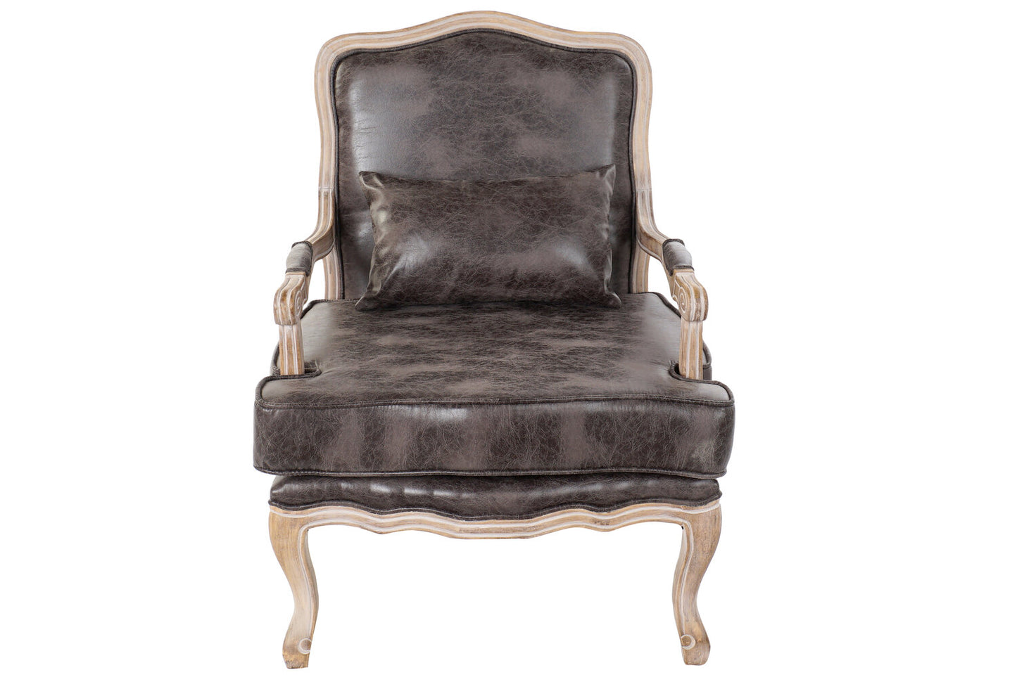 SILLON PU RUBBERWOOD 70X66X94 DESGASTADO MARRON