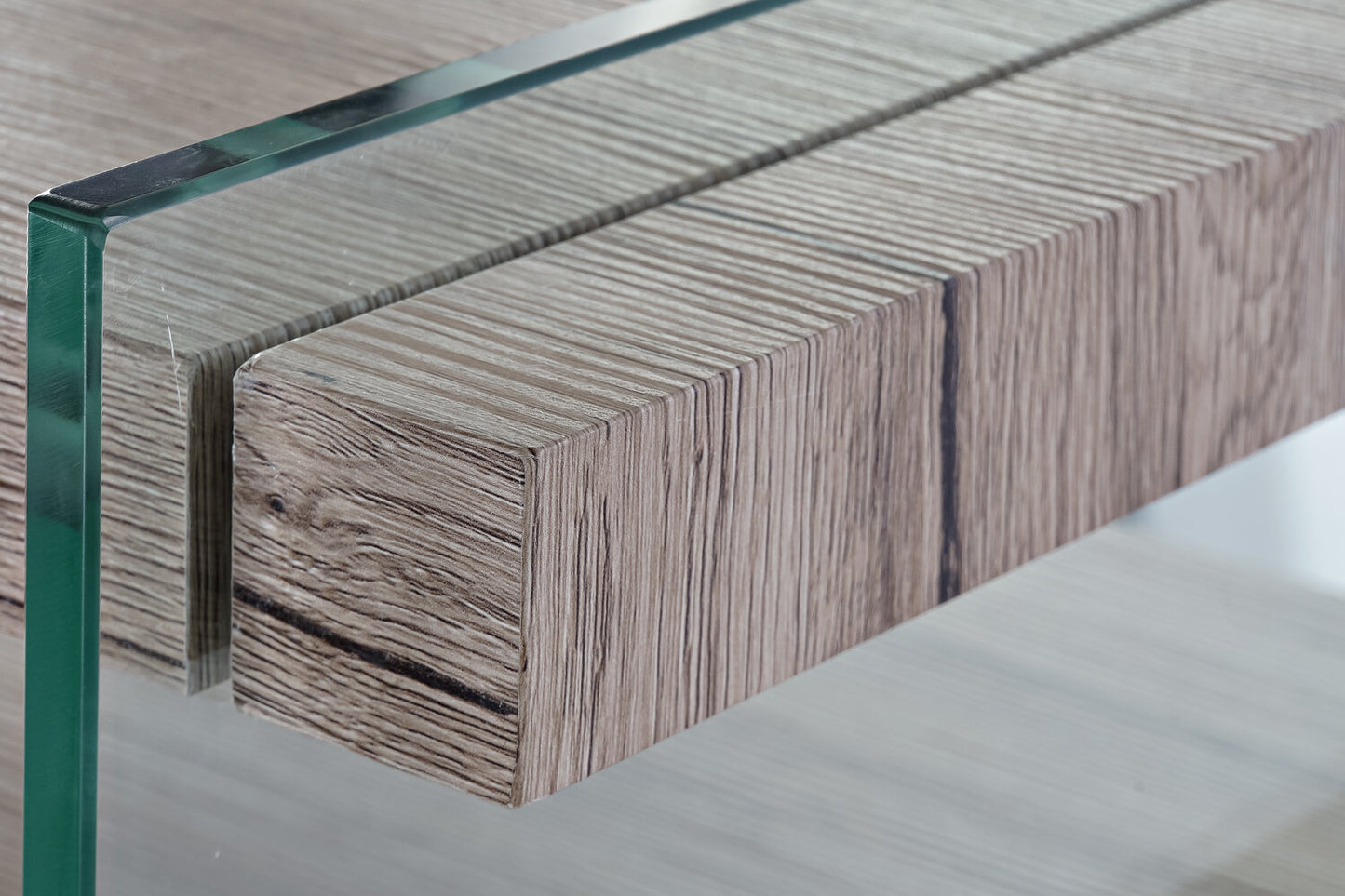 APARADOR CRISTAL TEMPLADO MDF 120X44X120 NATURAL