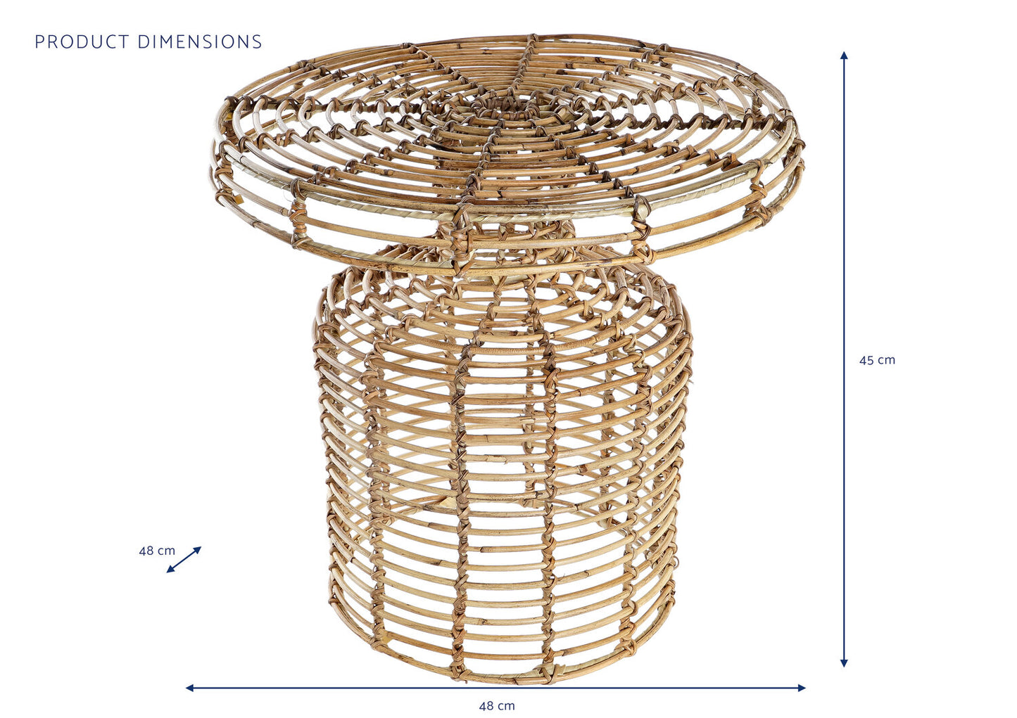 MESITA AUXILIAR RATAN 48X48X45 NATURAL