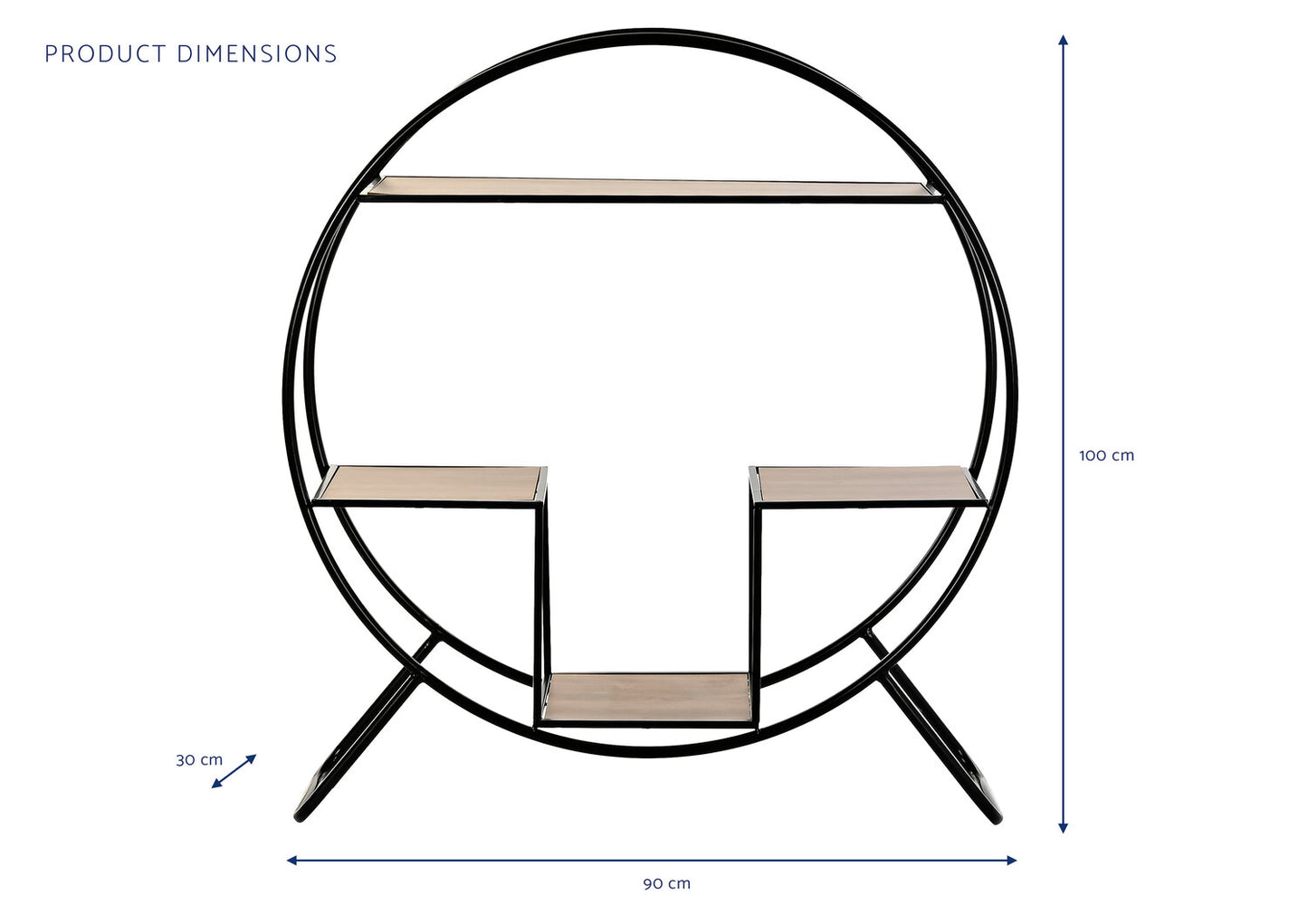 ESTANTERIA ABETO METAL 90X30X100 NEGRO