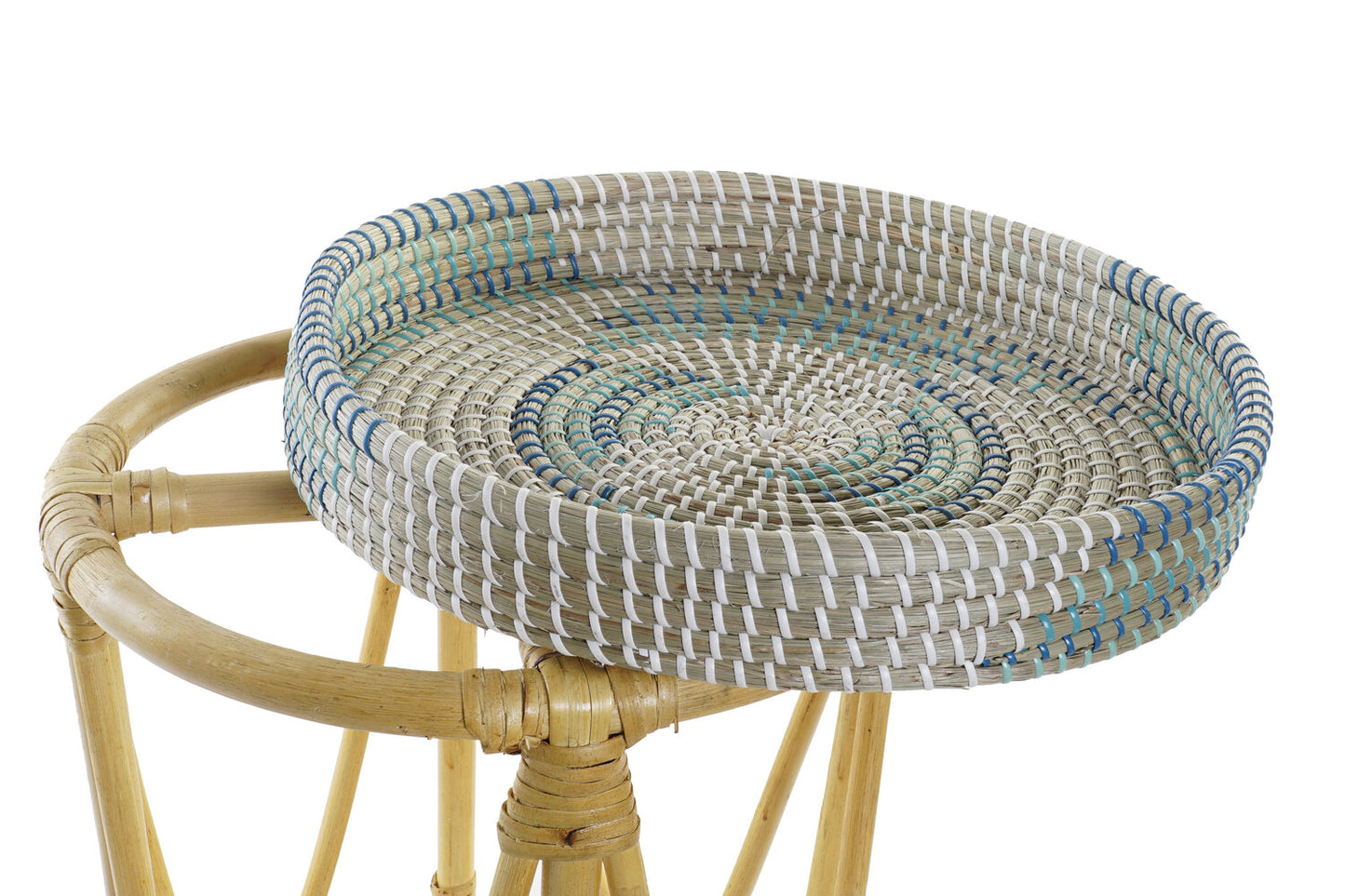 REPOSAPIES RATAN SEAGRASS 41X41X42 TURQUESA