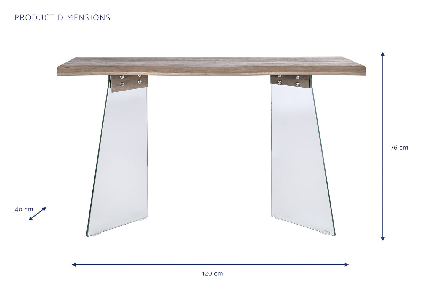 CONSOLA CRISTAL MDF 120X40X76 GRIS CLARO
