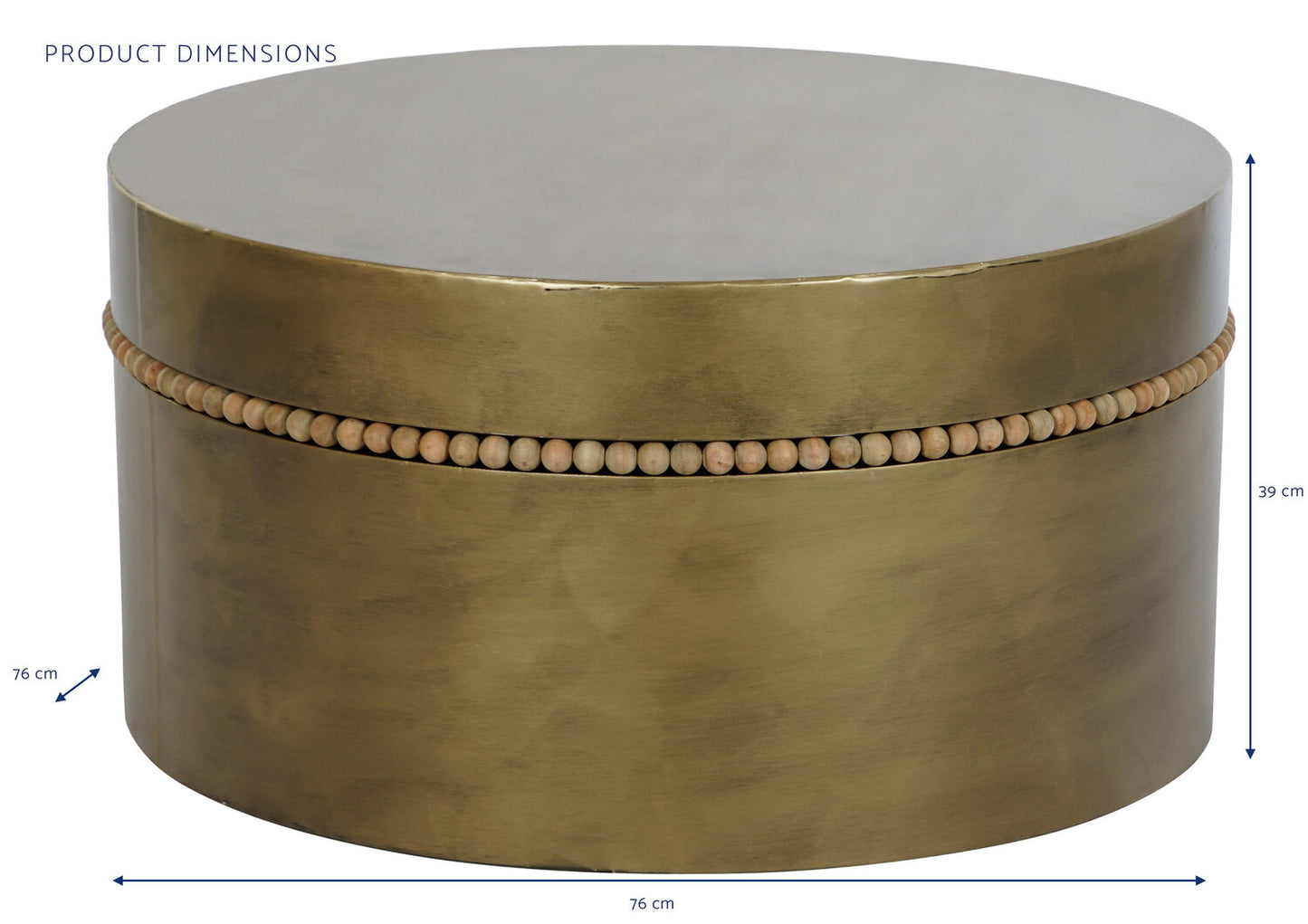 MESITA AUXILIAR METAL 76X76X39 DORADO