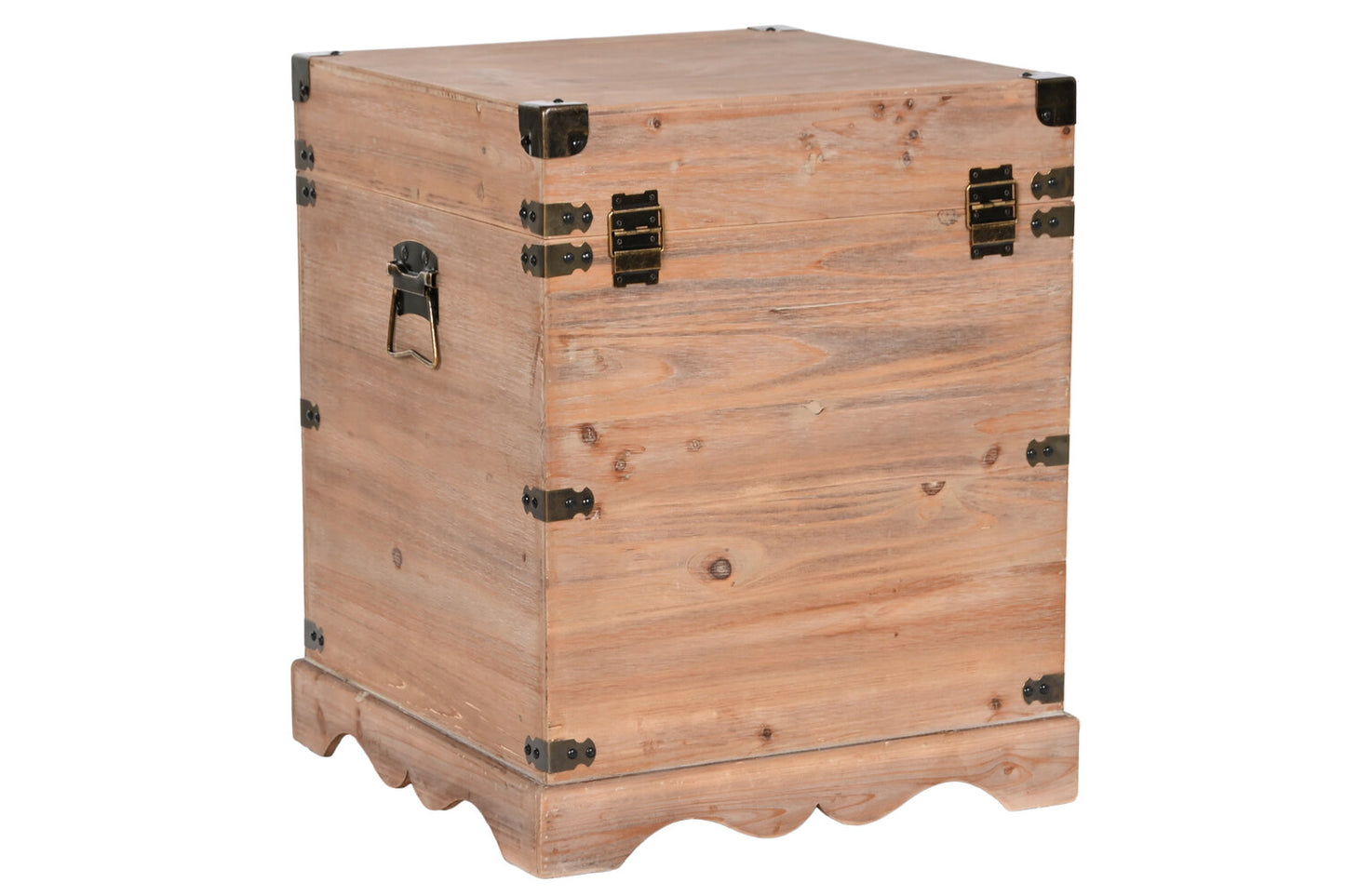 BAUL SET 2 ABETO METAL 48X48X61 RUSTICO NATURAL