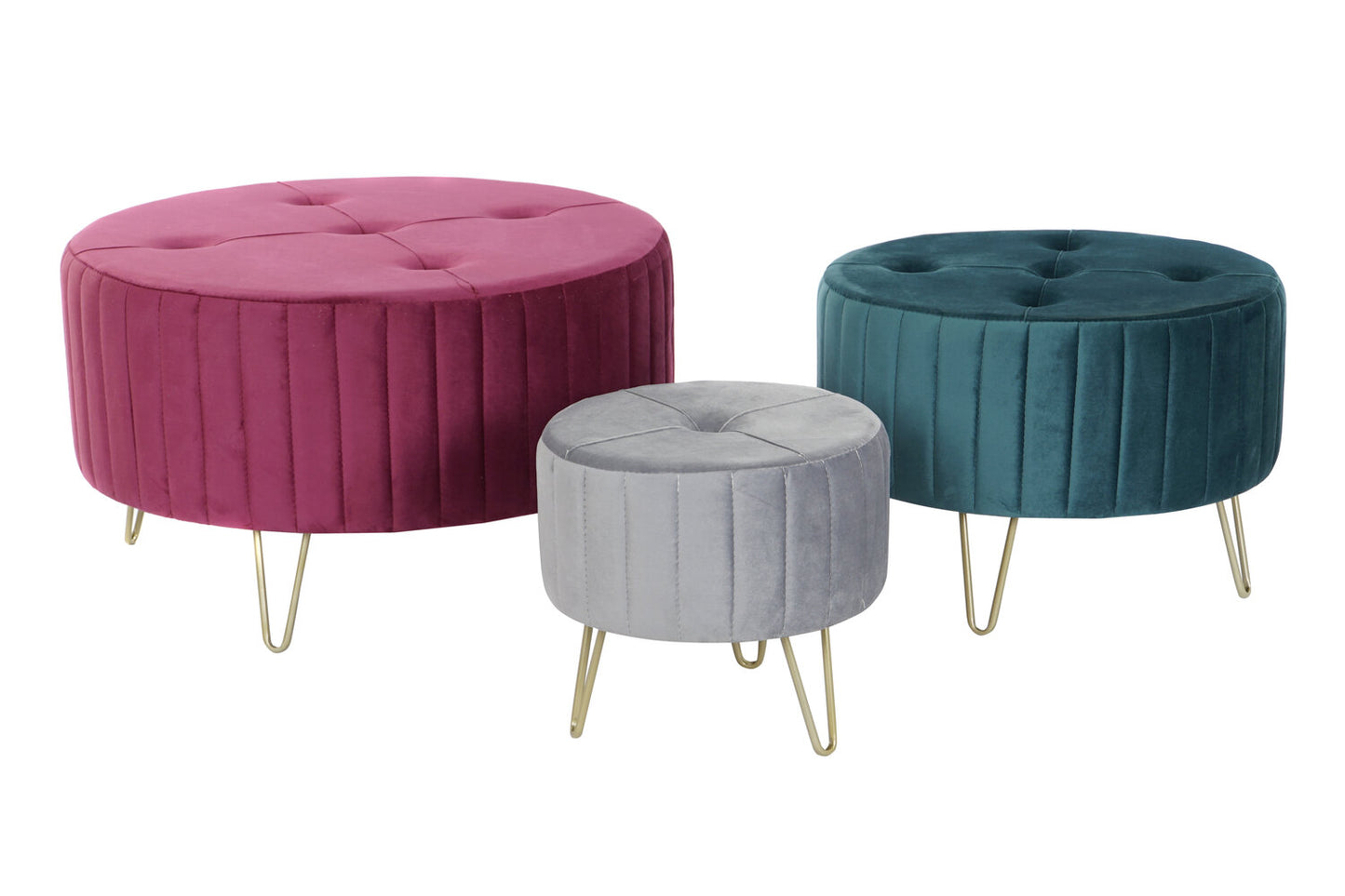 REPOSAPIES SET 3 POLIESTER METAL 80X80X45