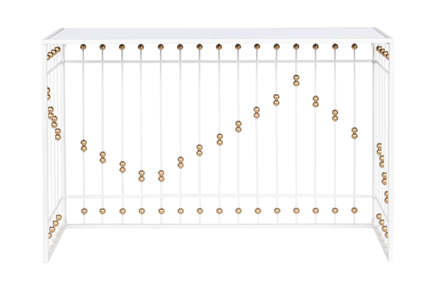 CONSOLA METAL ESPEJO 120X40X80 BLANCO