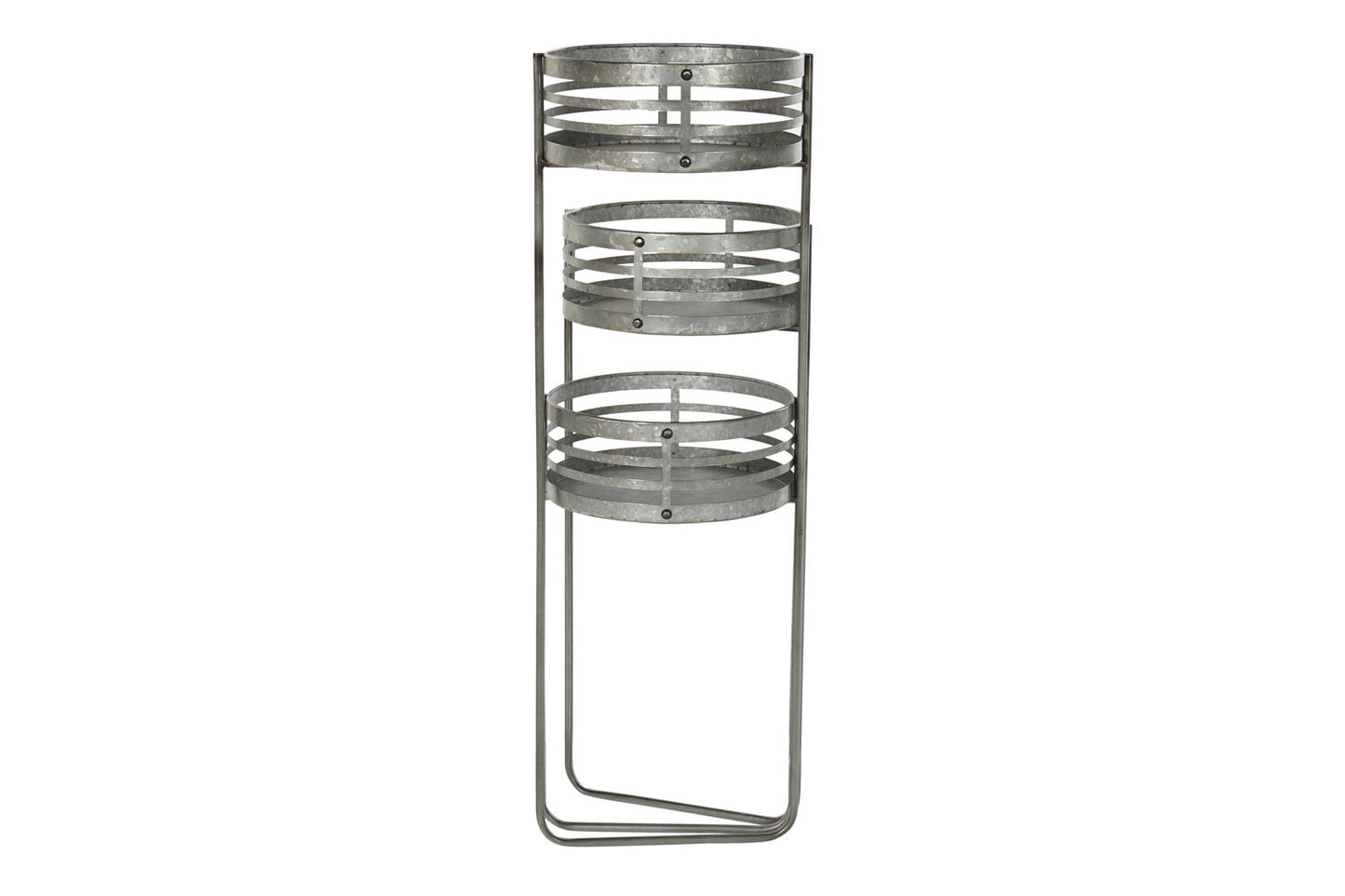 MACETERO METAL HIERRO 47X35X72 GRIS