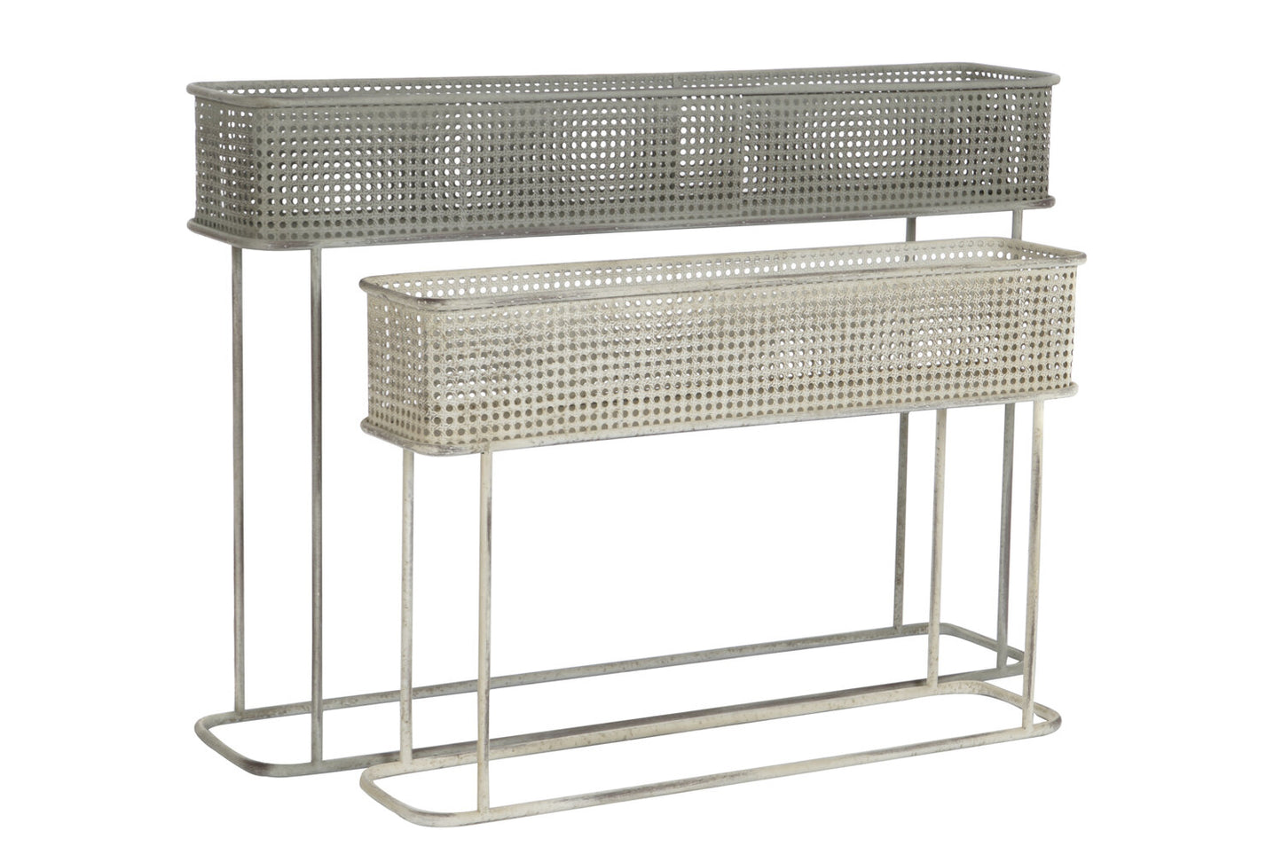 MACETERO SET 2 METAL 100X22X70 ENVEJECIDO GRIS