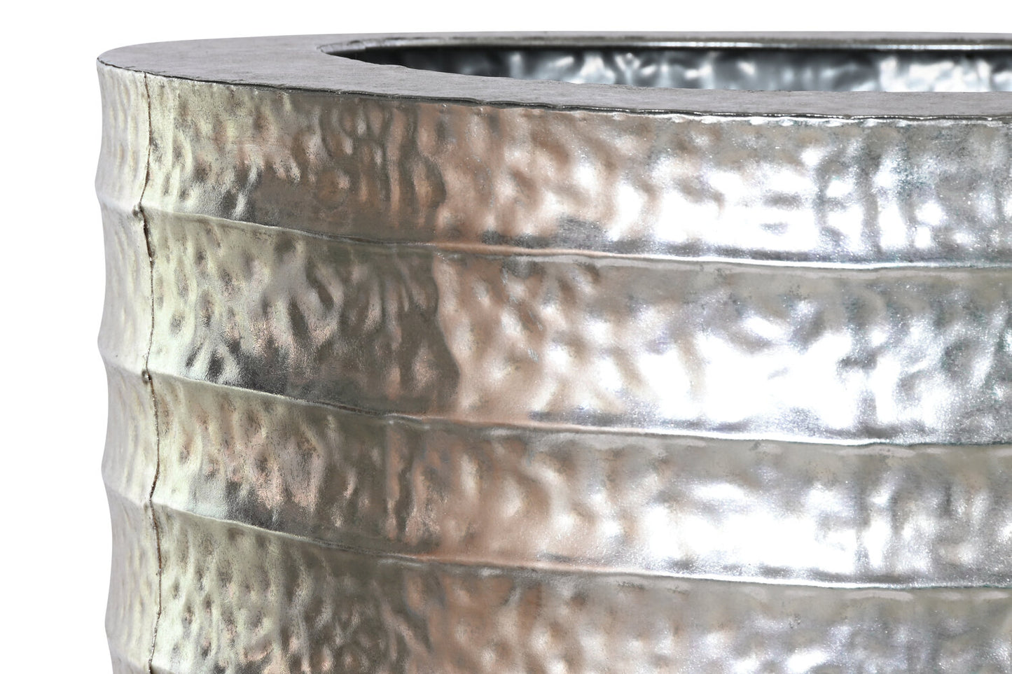 MACETERO SET 2 METAL 51X51X122 PLATEADO