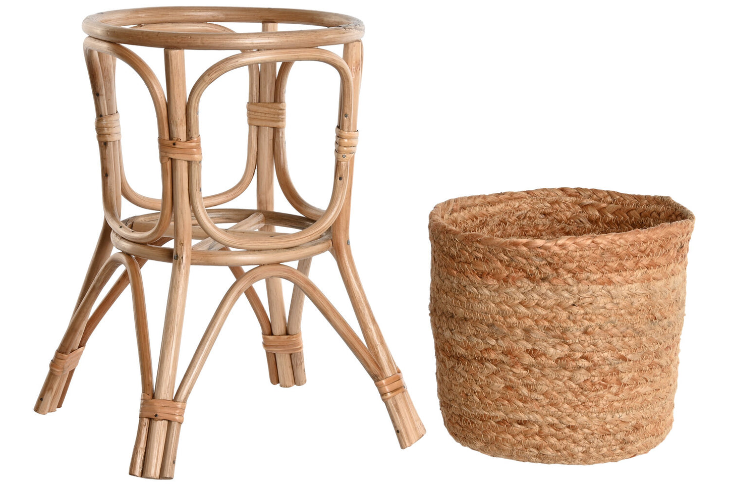 MACETERO SET 2 MIMBRE FIBRA 28X28X38 NATURAL