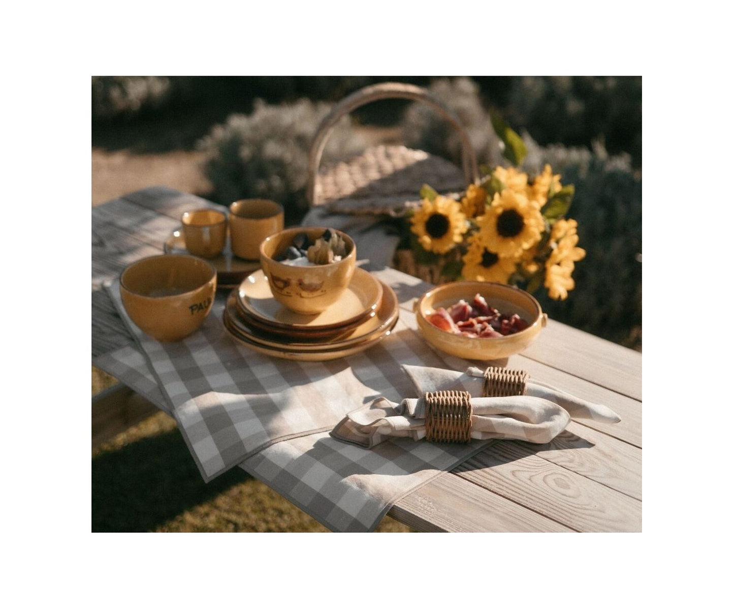 S/2 SERVILLETAS VICHY BEIGE 40X40