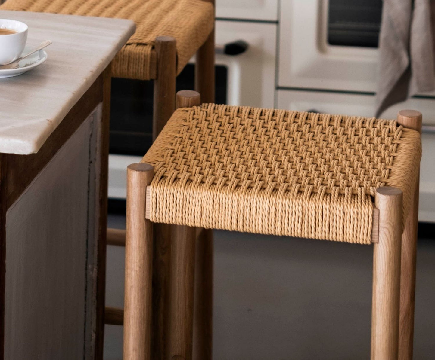 TABURETE MADERA ROBLE 35X35X75 CM