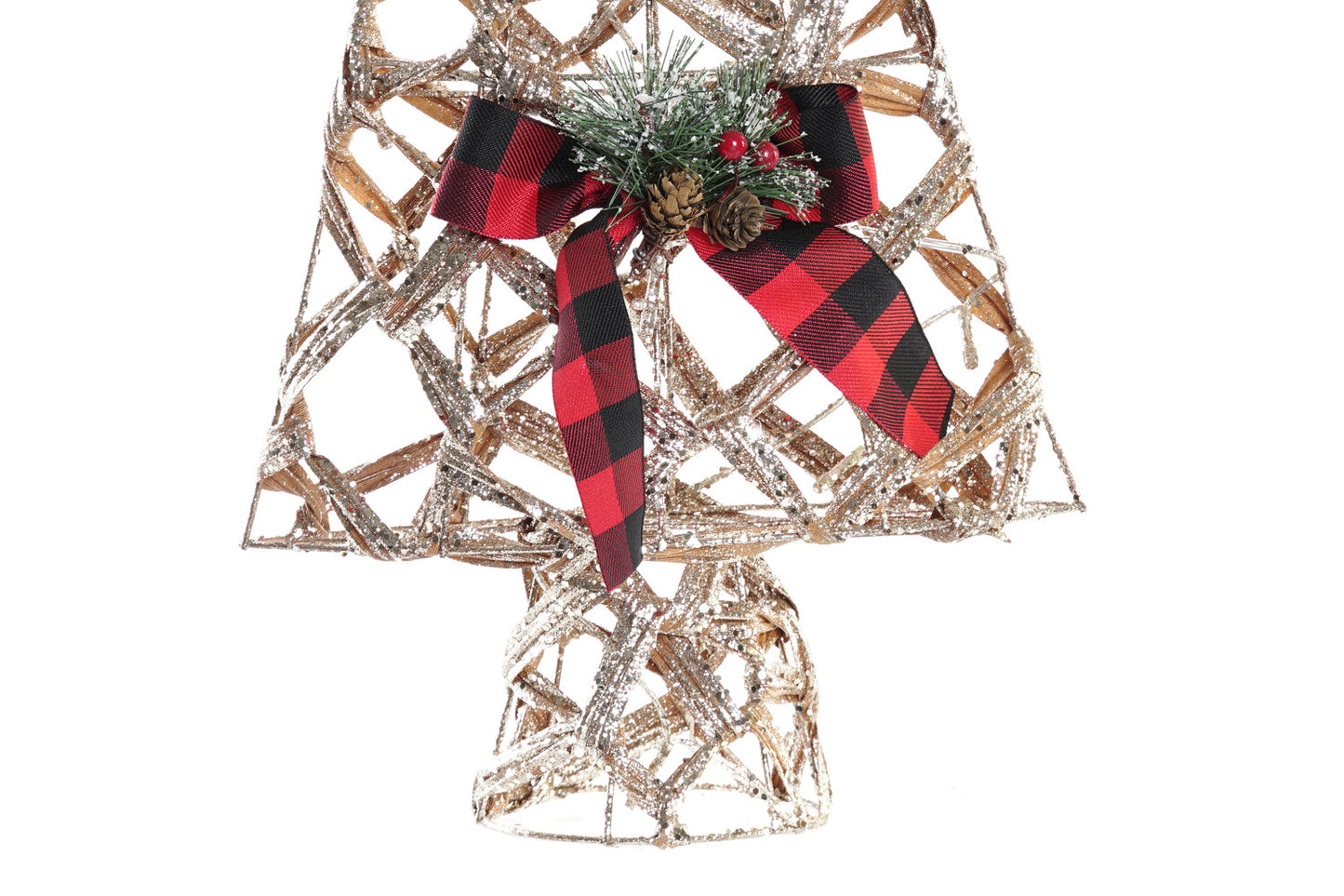 ARBOL LED RATAN 30X11X60 3AA PLATEADO NATURAL