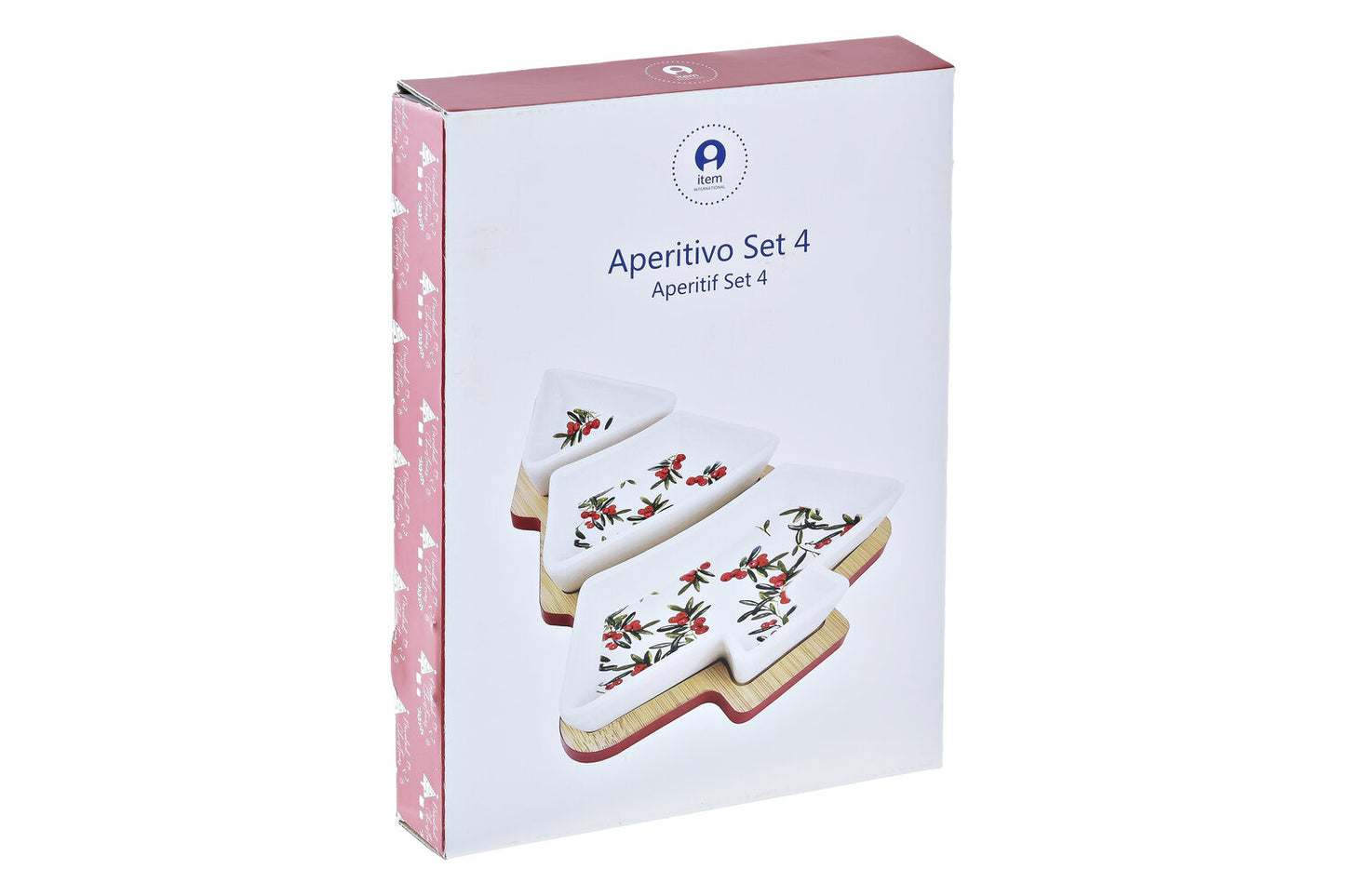 APERITIVO SET 4 GRES BAMBU 20X27X3:8 ARBOL ROJO