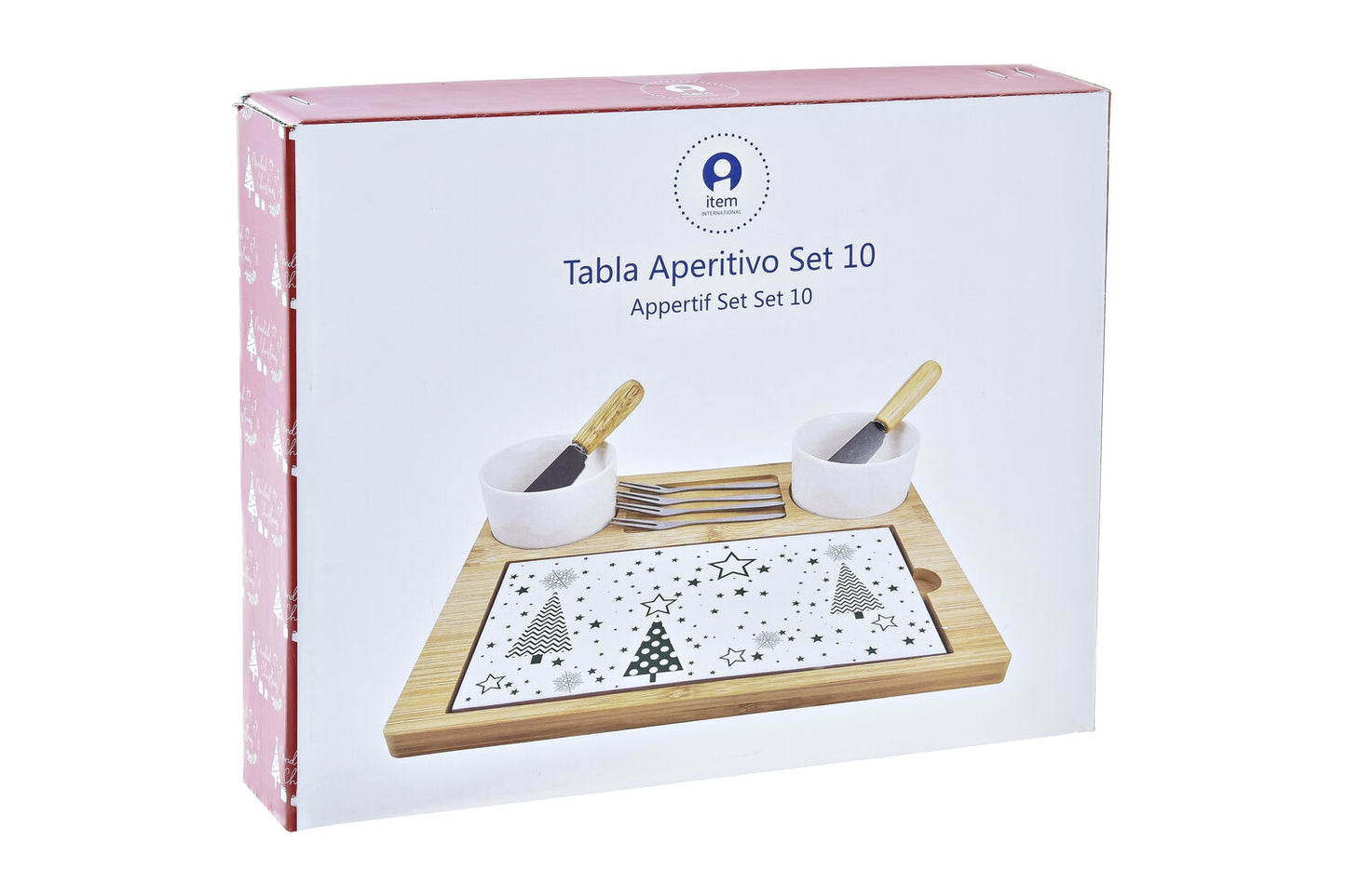 TABLA APERITIVO SET 10 BAMBU GRES 25X20X8 VERDE