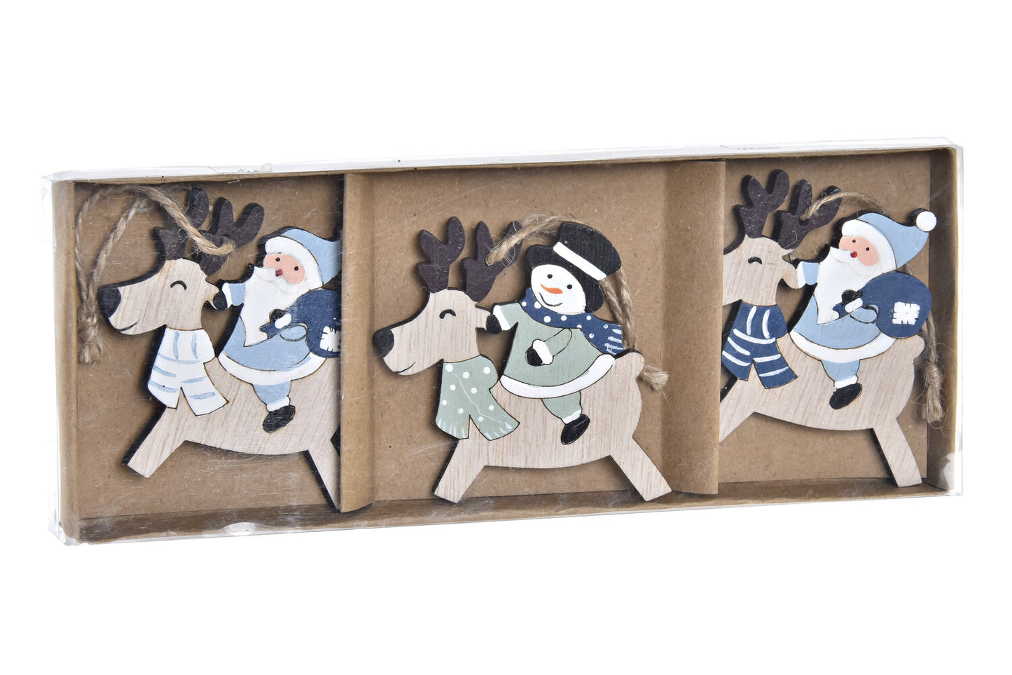 DECORACION COLGANTE SET 3 MDF 21X8X1:5 RENO VERDE