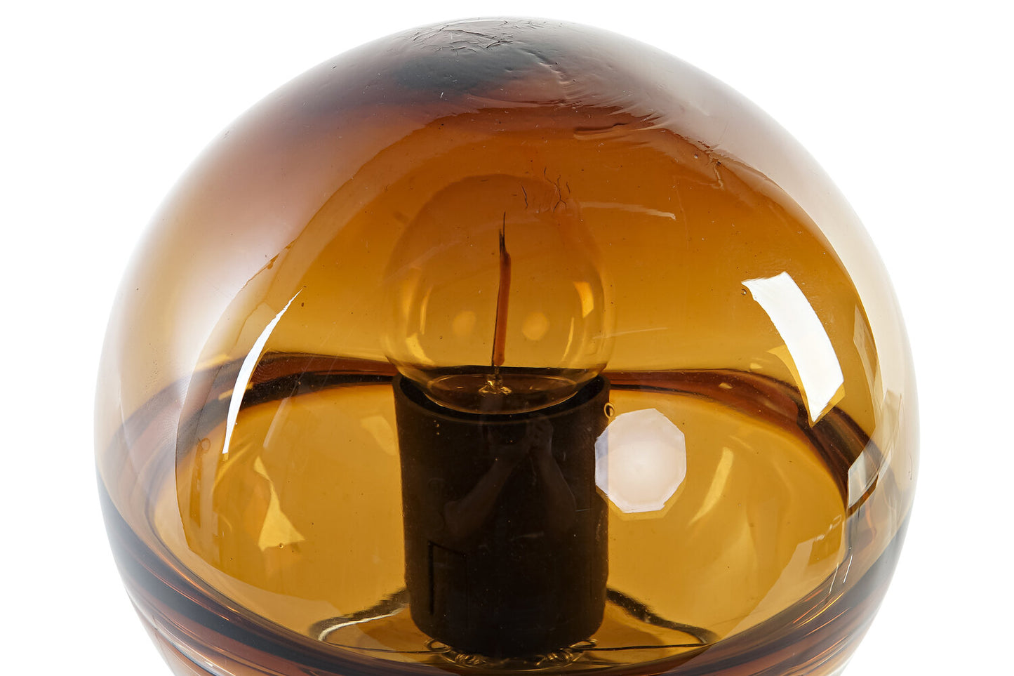 DECORACION LUMINOSA CRISTAL METAL 14X14X20 AMBAR