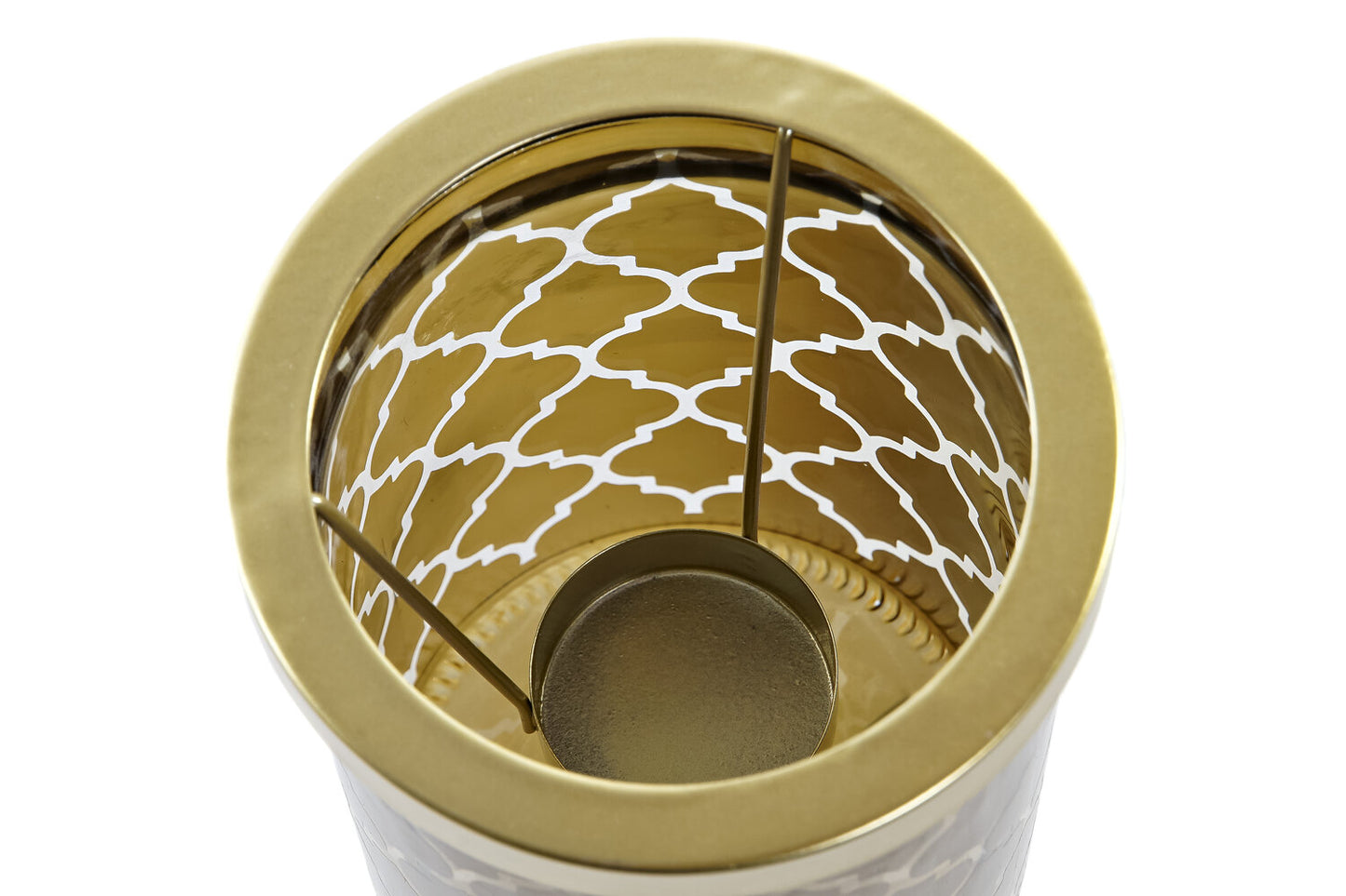 PORTAVELA CRISTAL METAL 10X10X15 DORADO