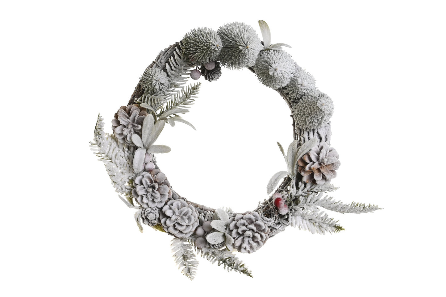 CENTRO MESA NATURAL PIÑAS 30X30X20 NEVADO NATURAL