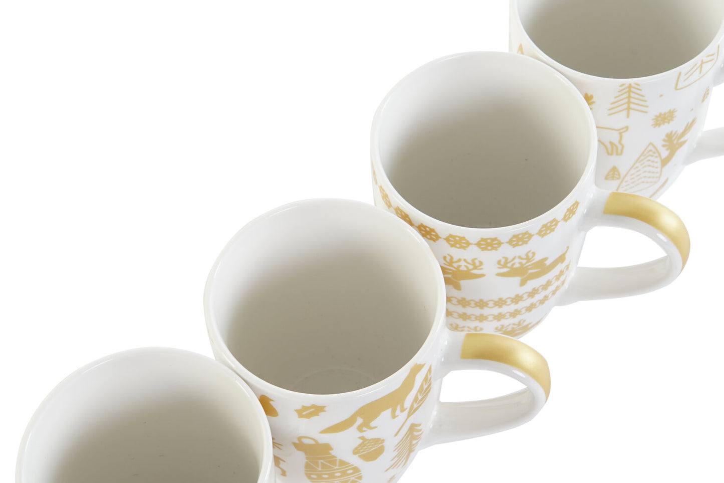 MUG SET 4 PORCELANA 8X12X10 360ML DORADO