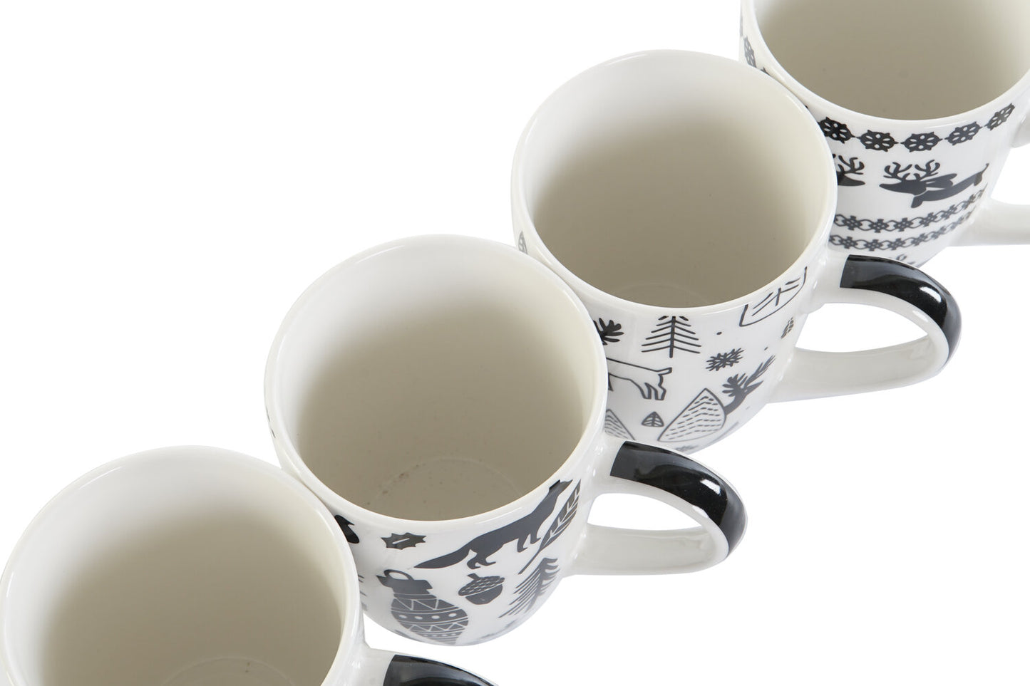 MUG SET 4 PORCELANA 8X12X10 360ML: NEGRO