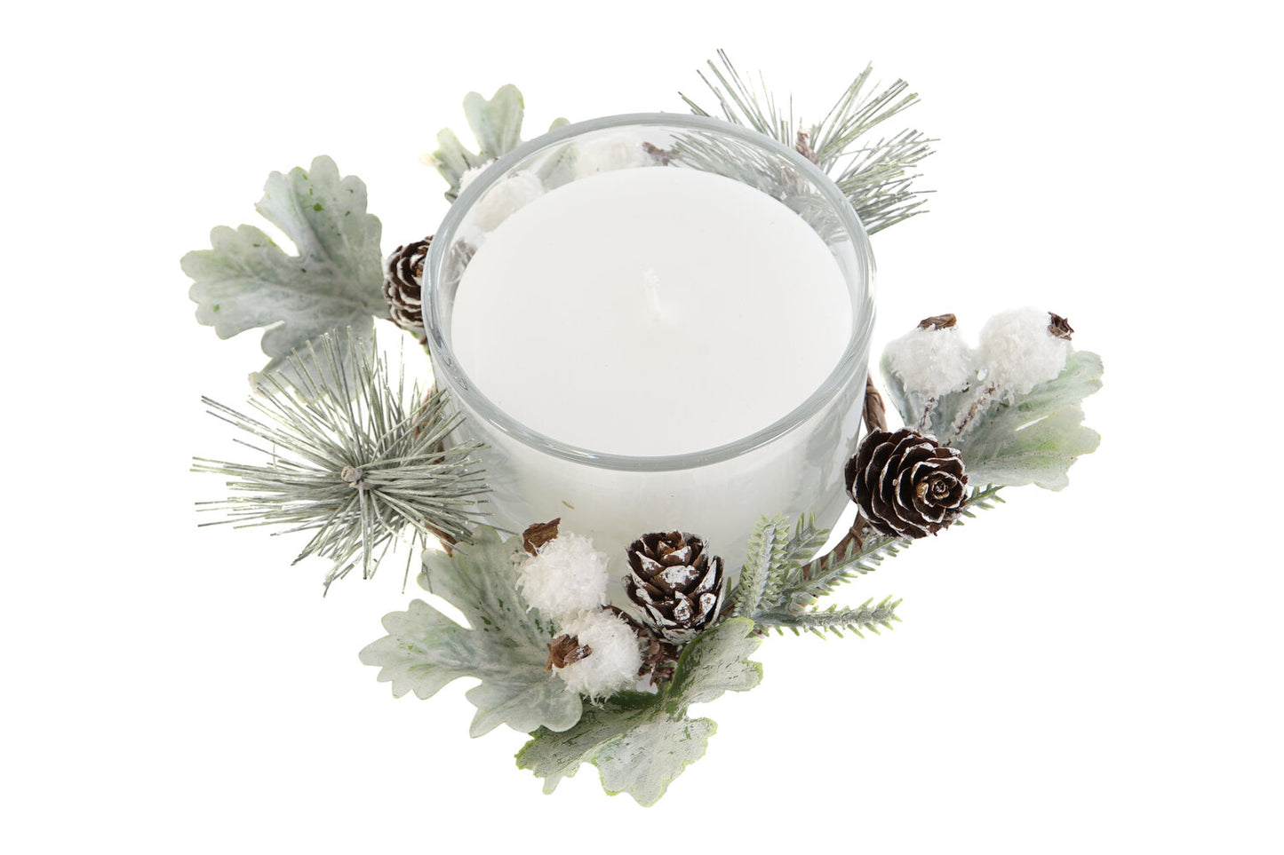 VELA CERA CRISTAL 13X13X5:5 100GR BLANCO