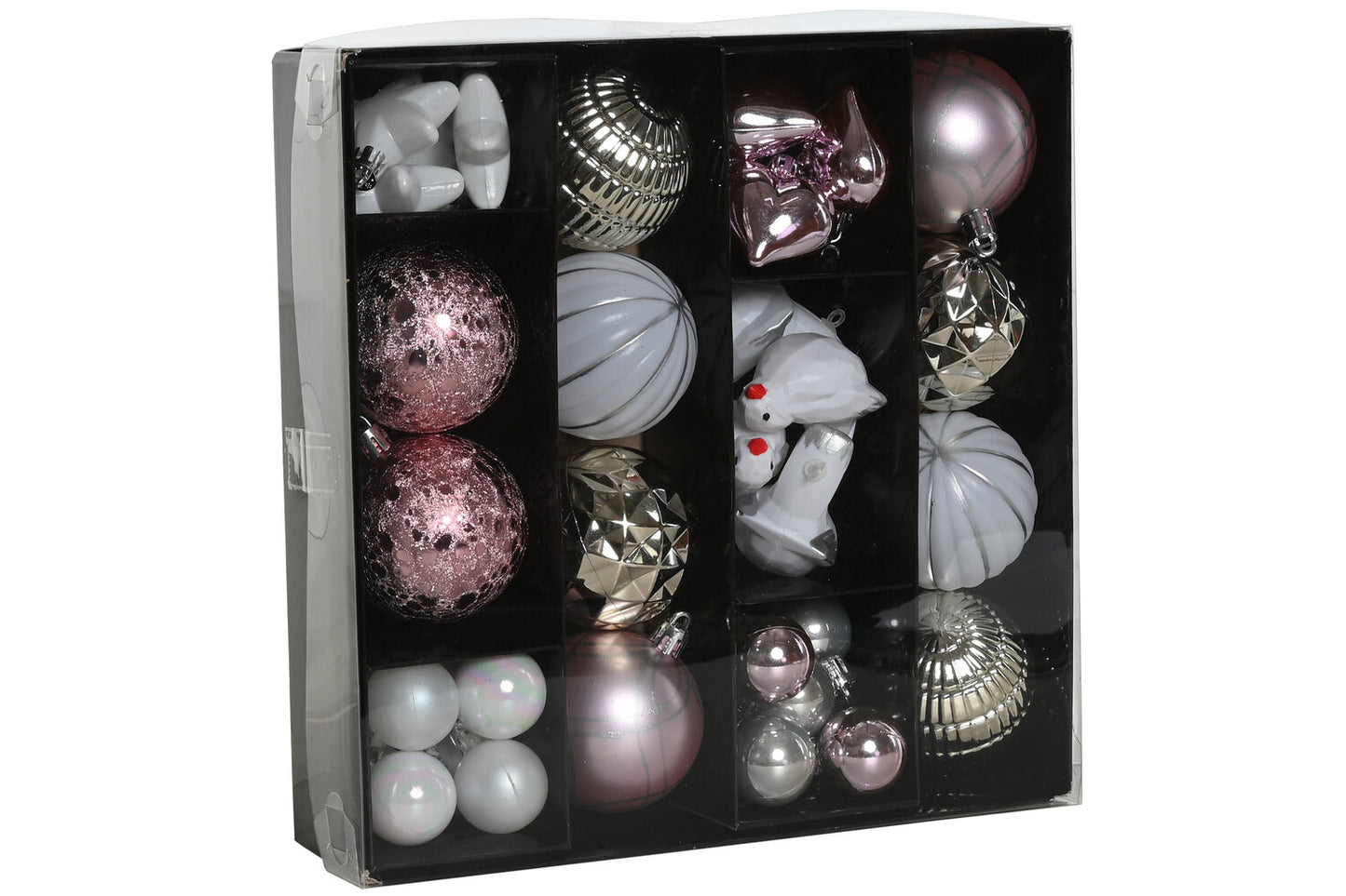BOLA DECORACION SET 40 PVC 25X6X25 ROSA