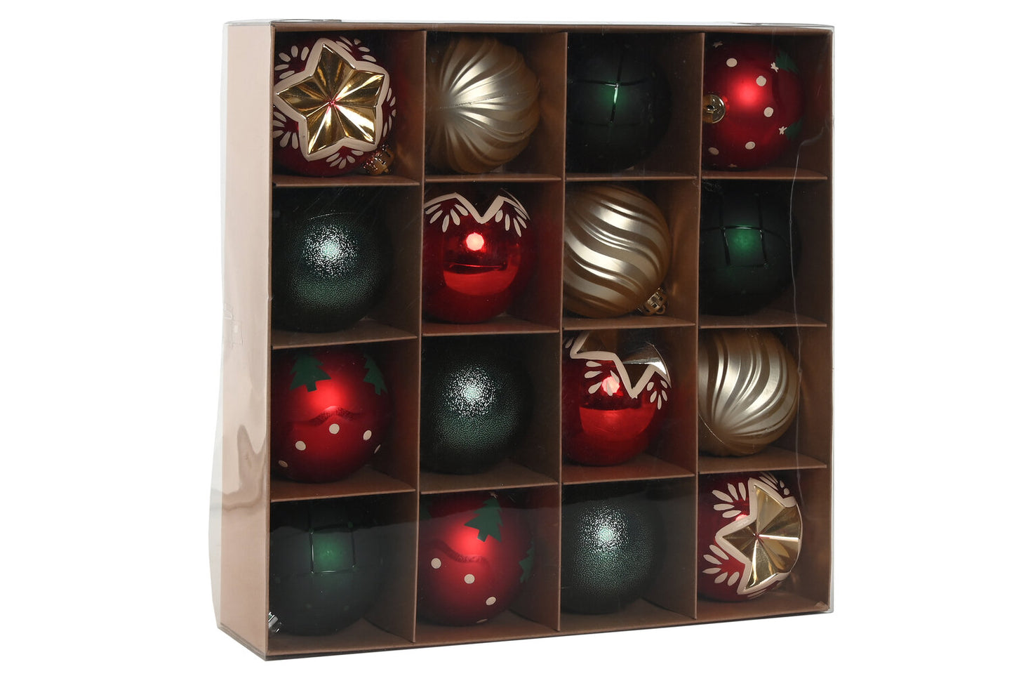 BOLA DECORACION SET 16 PE 32:5X8X32:5 8CM ROJO
