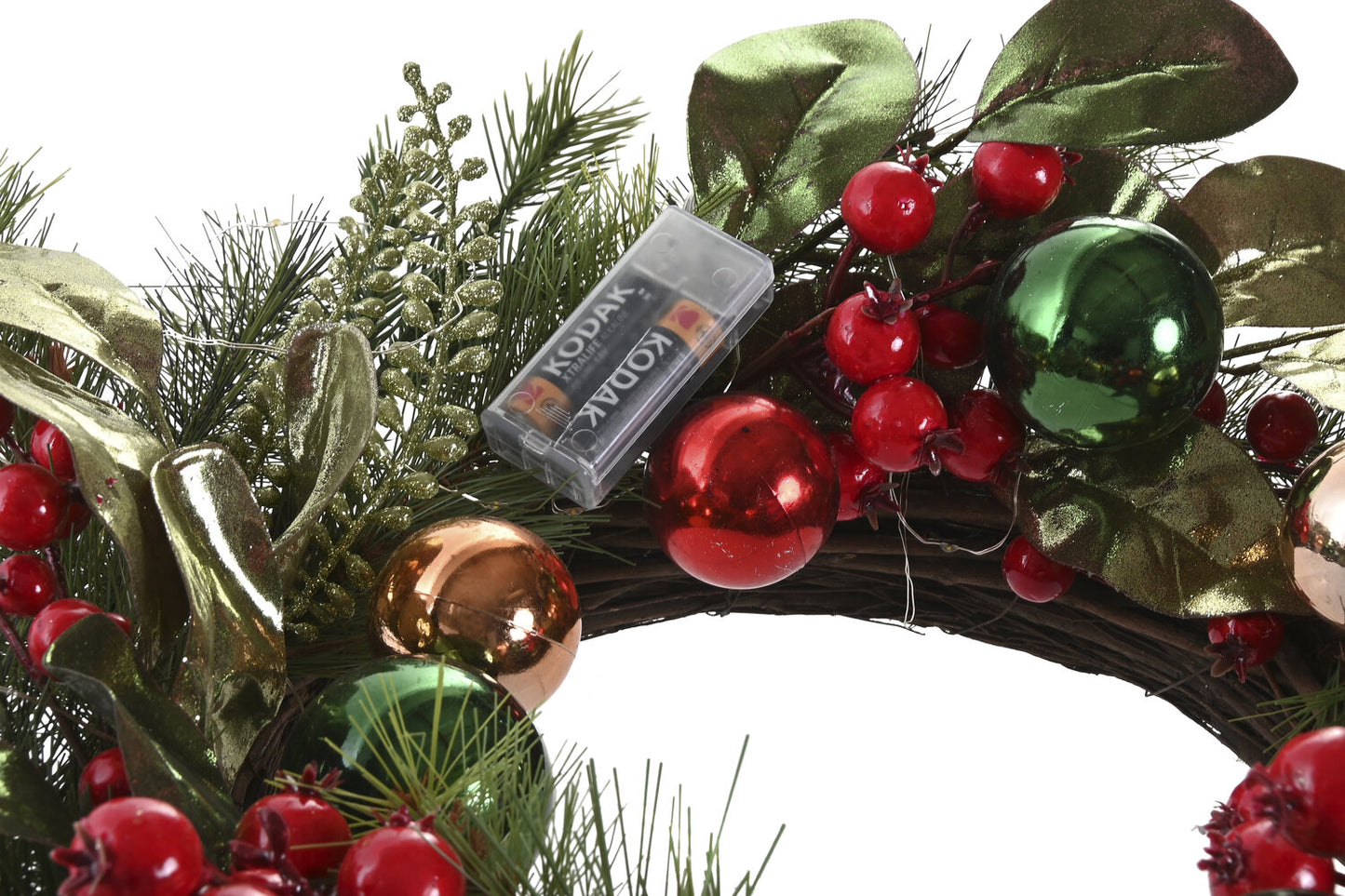 CORONA LED PVC 50X15X50 2AA 40 LEDS VERDE