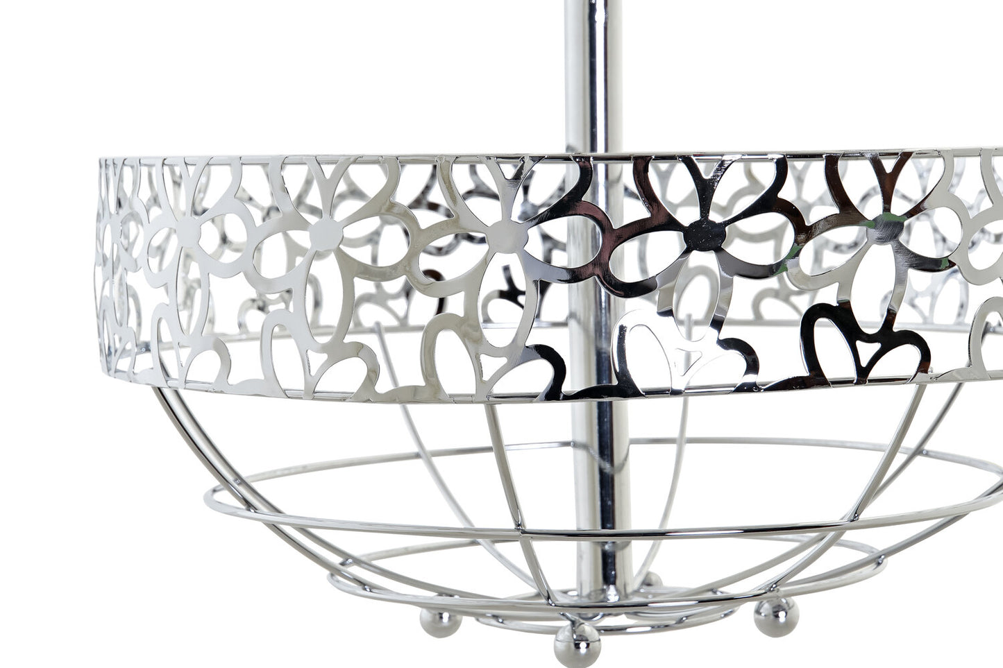 FRUTERO METAL 28X28X39 MARGARITAS CROMADO PLATEADO