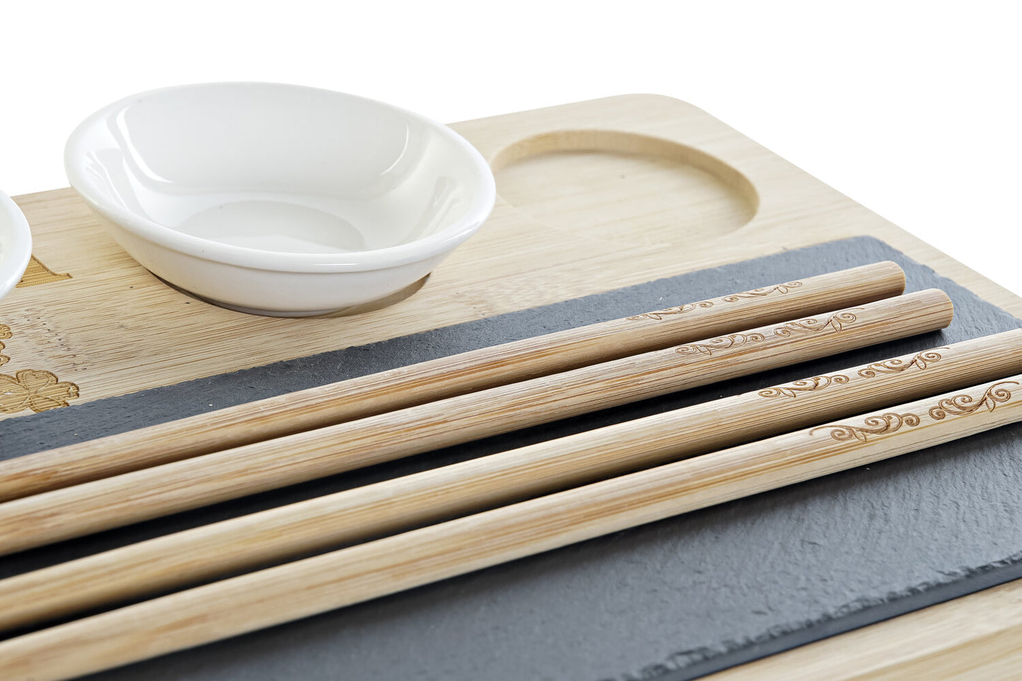 SUSHI SET 9 BAMBU PIZARRA 28:5X18:5X2:6 NATURAL