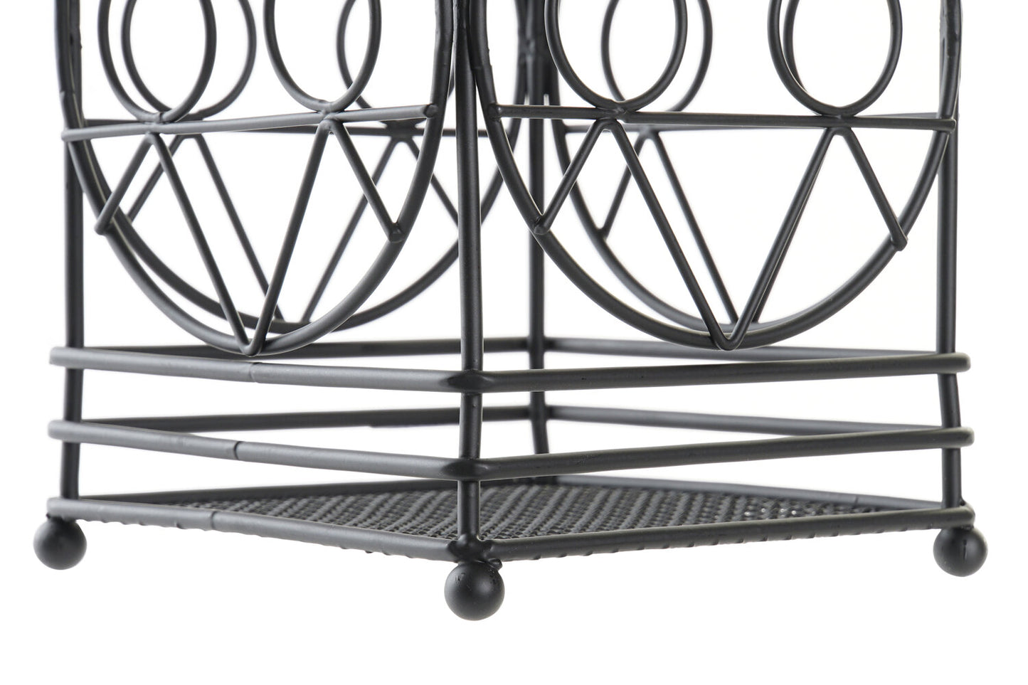 CUBERTERO METAL 12X12X20 GEOMETRICO NEGRO