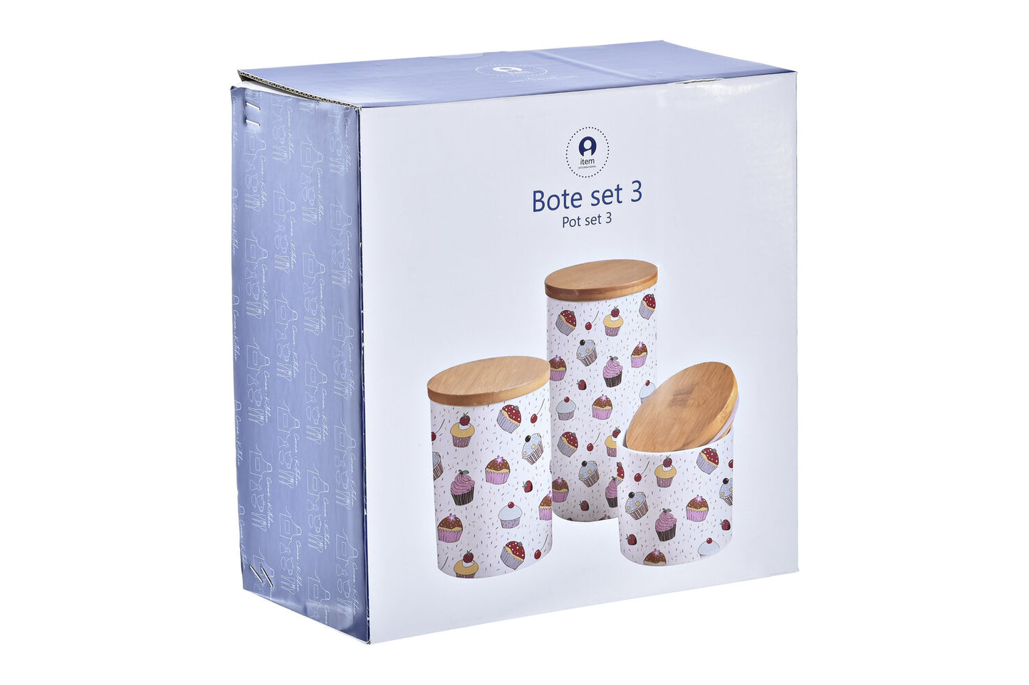 BOTE SET 3 GRES BAMBU 10X10X17 PASTELES MULTICOLOR