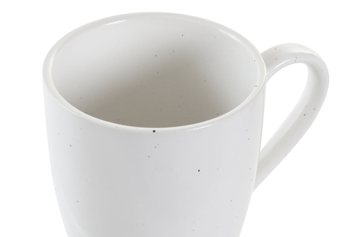 MUG SET 4 GRES RUBBERWOOD 19X13X31 300ML: BLANCO