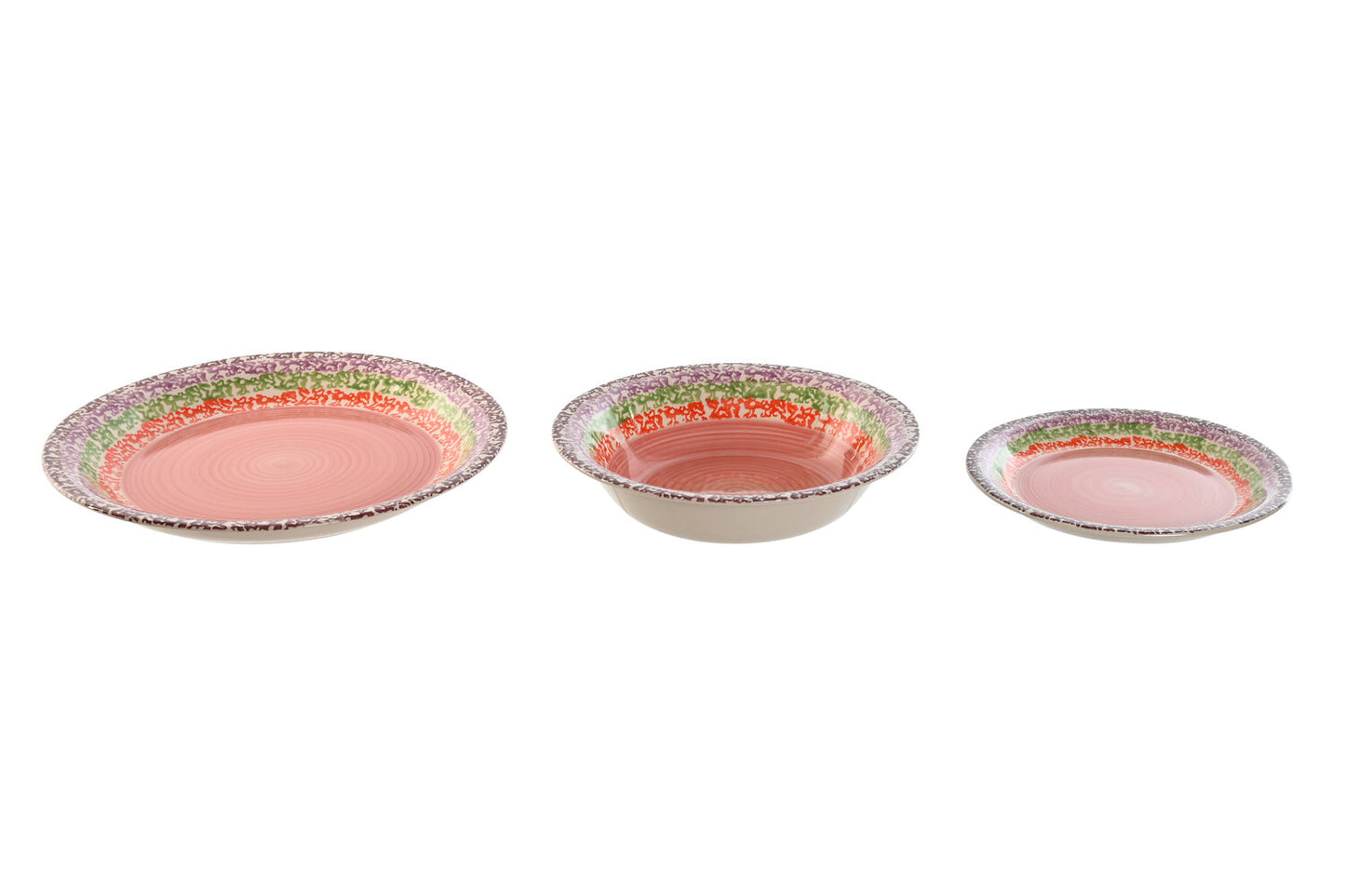 VAJILLA SET 18 GRES 27X27X2 ROSA