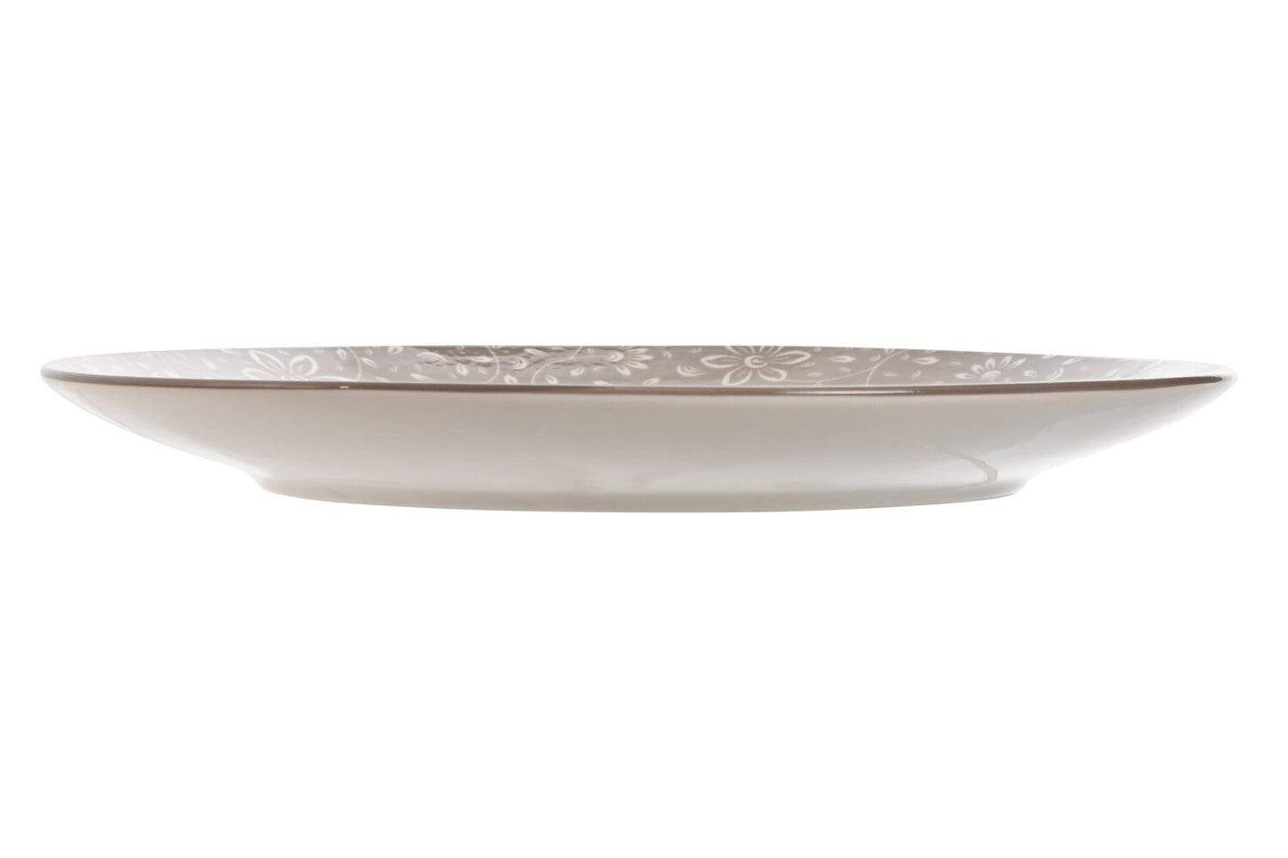 PLATO SET 4 PORCELANA 27X27X2 FLORES BEIGE
