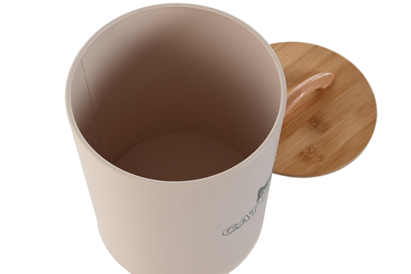 BOTE METAL BAMBU 14X14X20 2:5L COMIDA BEIGE