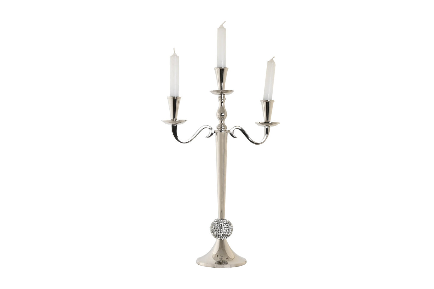 CANDELABRO ALUMINIO ACRILICO 30X12X46 CROMADO