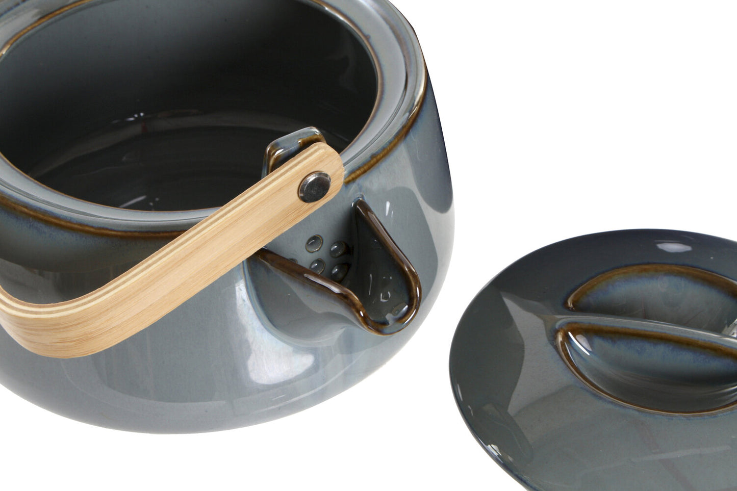 TETERA BAMBU PORCELANA 21X17X10 1L: GRIS